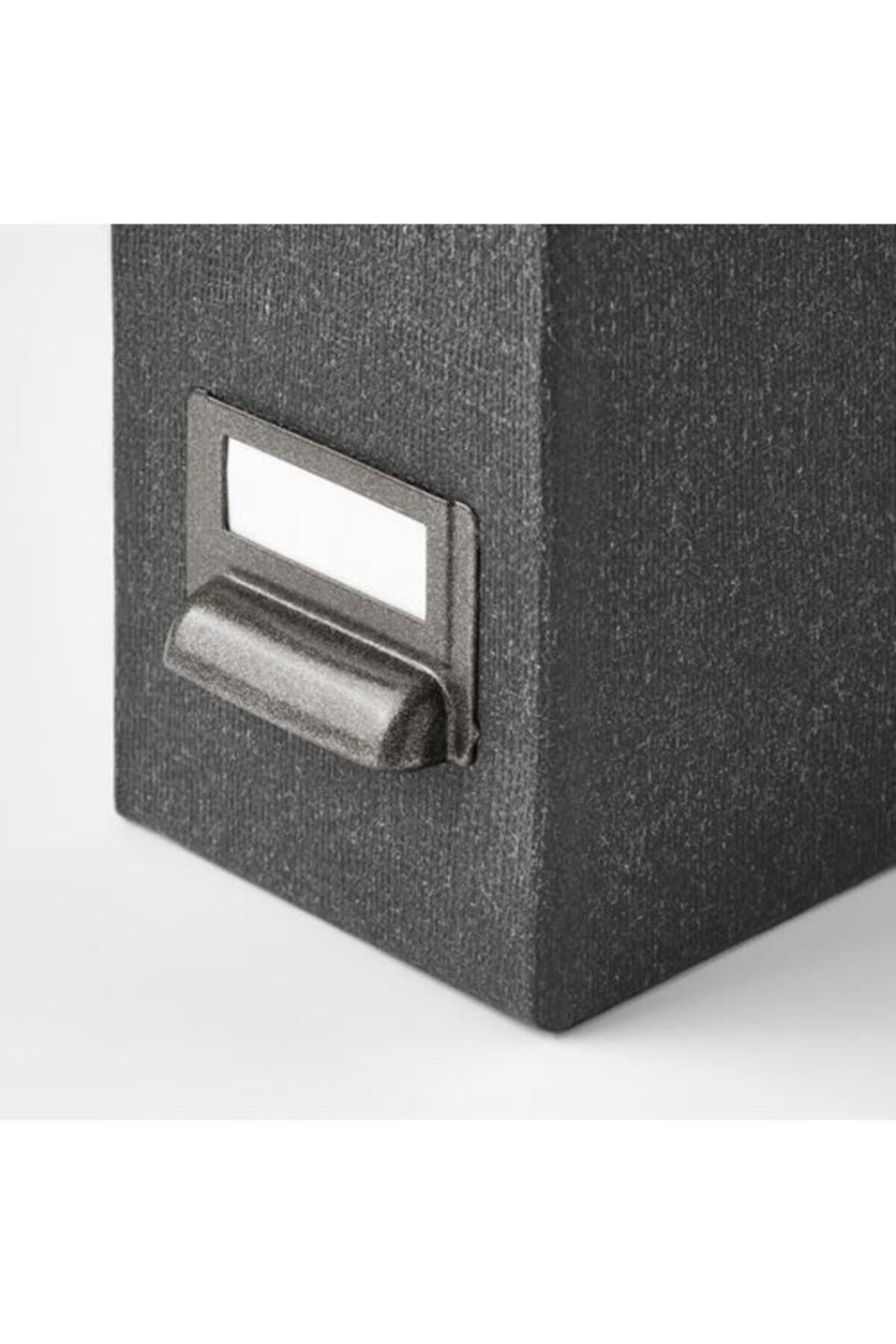 IKEA-2 Li File Holder with Handle - Dark Gray Filing Organizer Hard Cardboard 2
