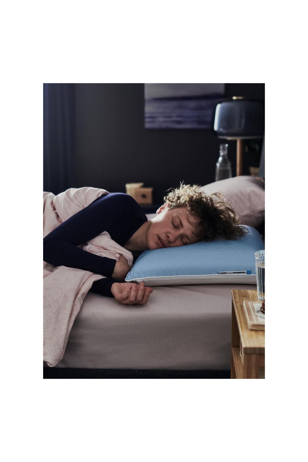 IKEA-Ergonomic pillow, blue-white, 42x54 cm, for sleepers on the side/back 7