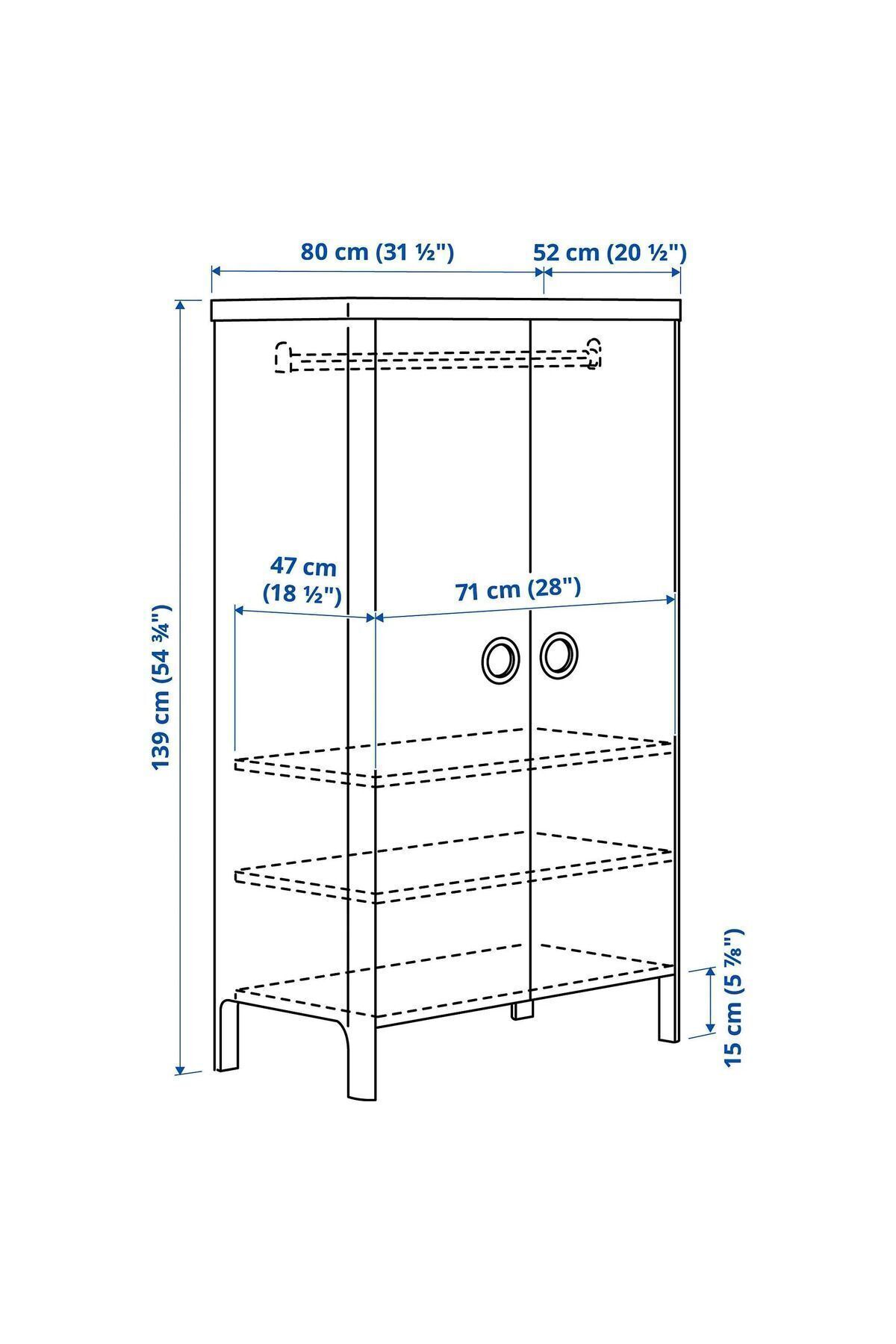 IKEA AKDENİZ BUSUNGE beyaz 80x139 cm çocuk gardırobu fotoğrafı 3 (önizleme)