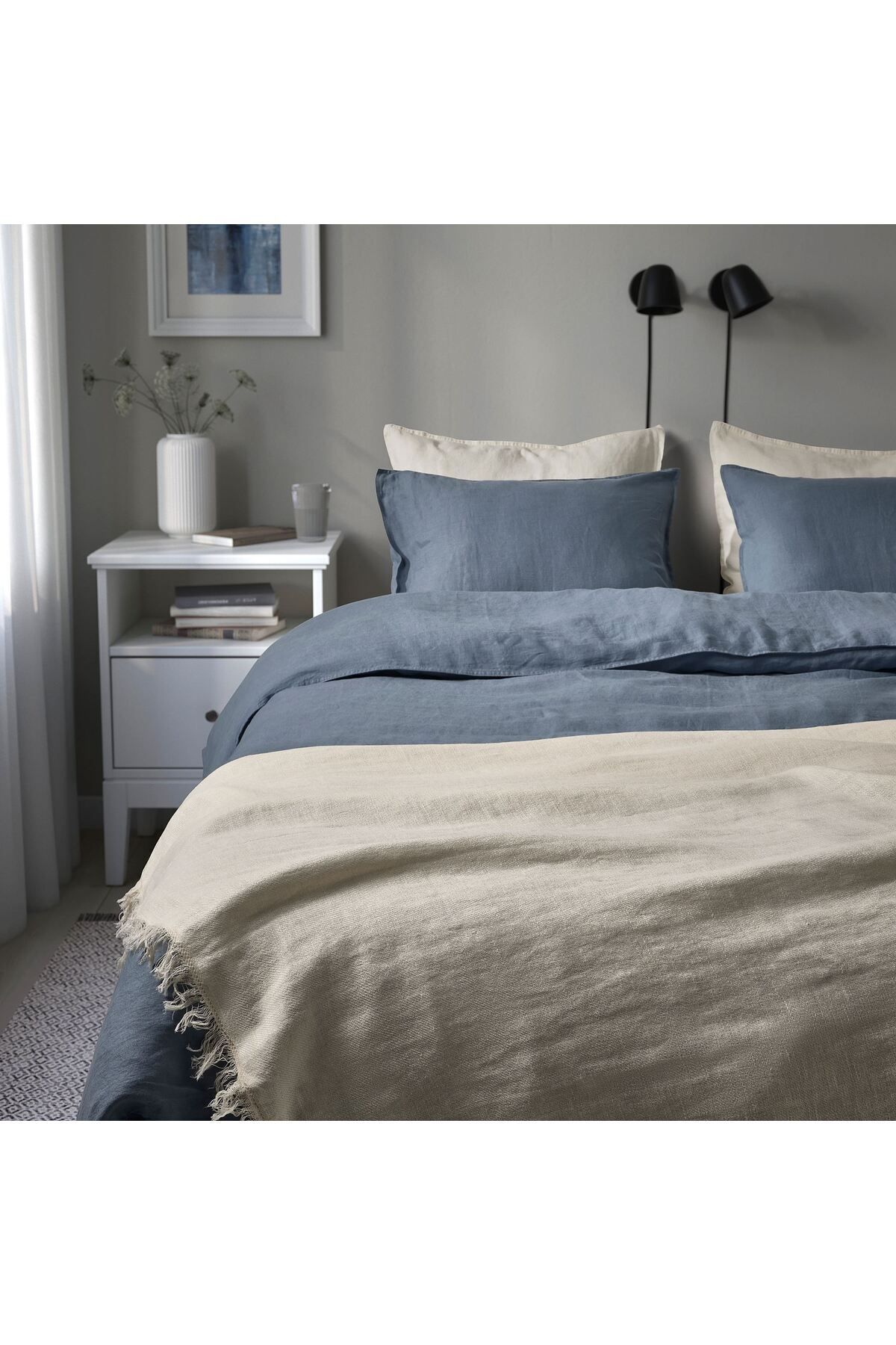IKEA-blanket, linen blanket, linen bedspread 130x170 cm 4