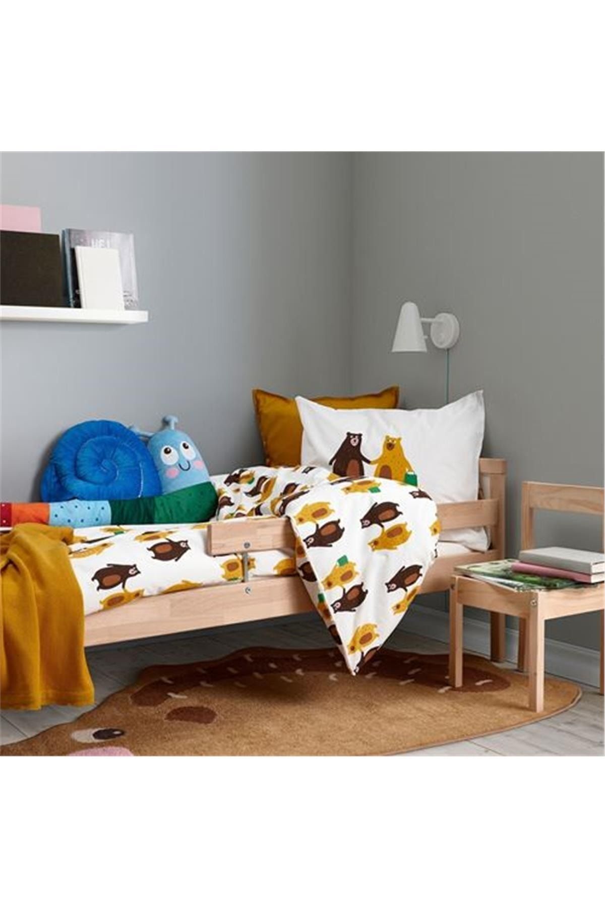 IKEA-Brummig Kids Duvet Cover Set, Big Bear Pattern, 150x200/50x60 Cm 4