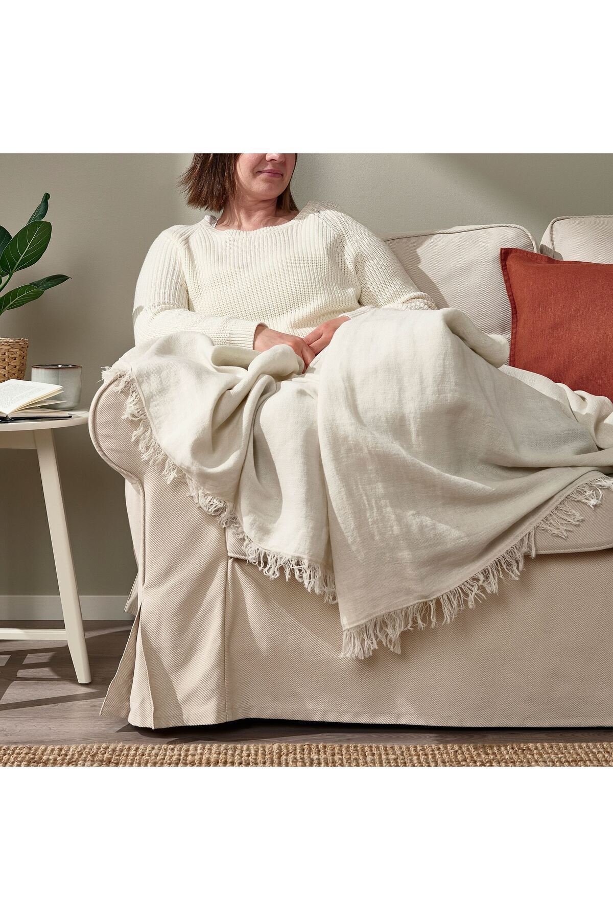IKEA-blanket, linen blanket, linen bedspread 130x170 cm 3