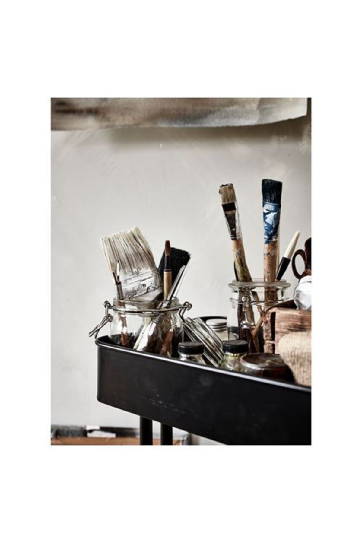 IKEA-Ikea Bathroom Organizer - 35X45X78 cm Rack Unit with Casters, Service Trolley Çelik-Black 5