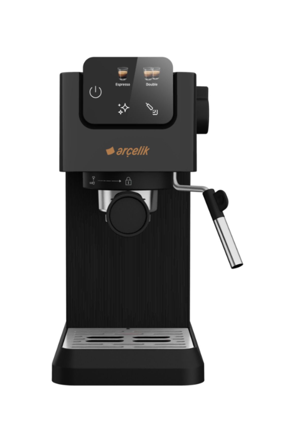 Arçelik Espresso Makinesi Süt Köpürtme, Dijital Ekran 15 Bar, 1600 W 1.1 L