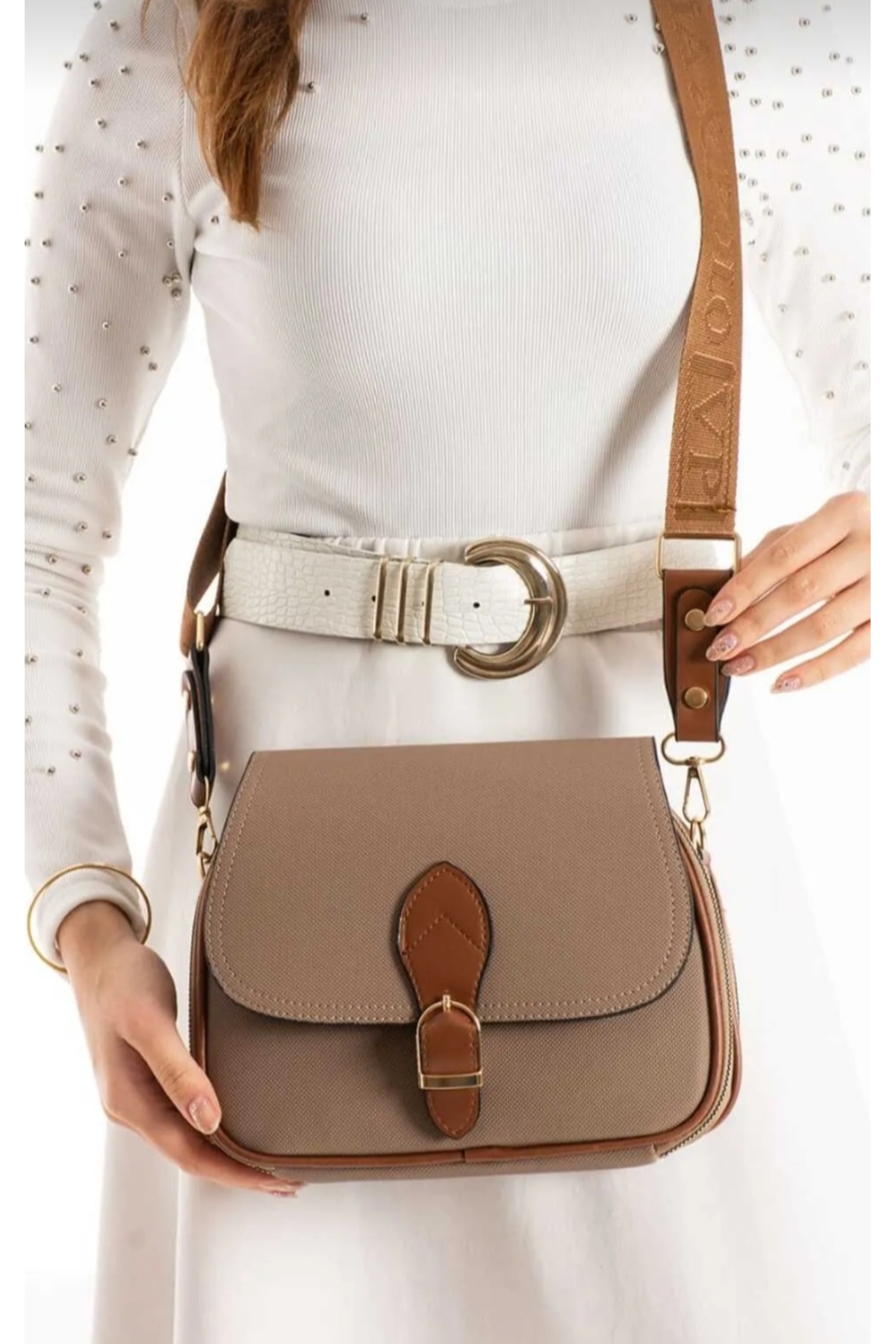 polo women's 4 compartment shoulder and crossbody bag