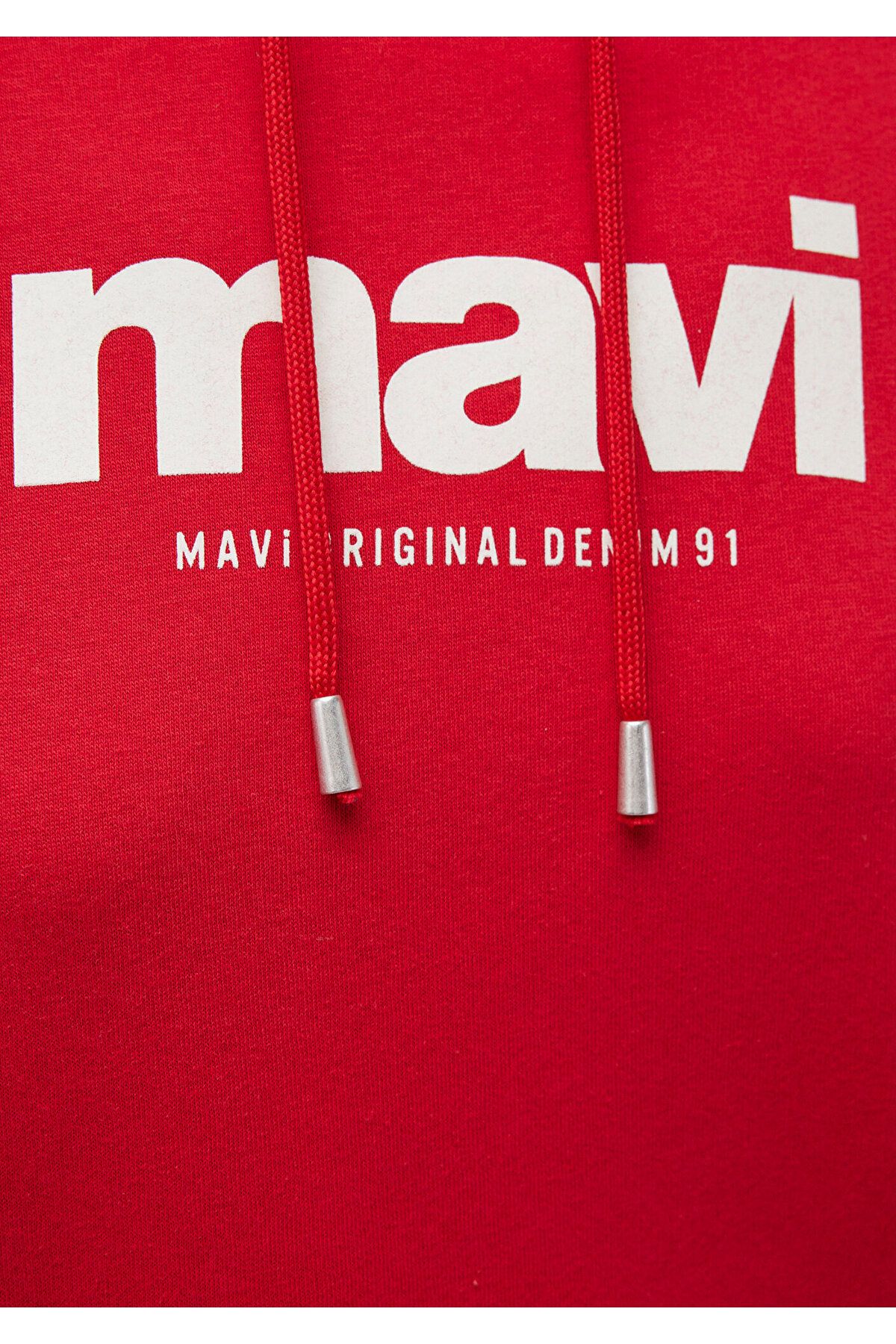 Mavi-Emblémával nyomtatott kapucnis piros pulóver168334-35476 7