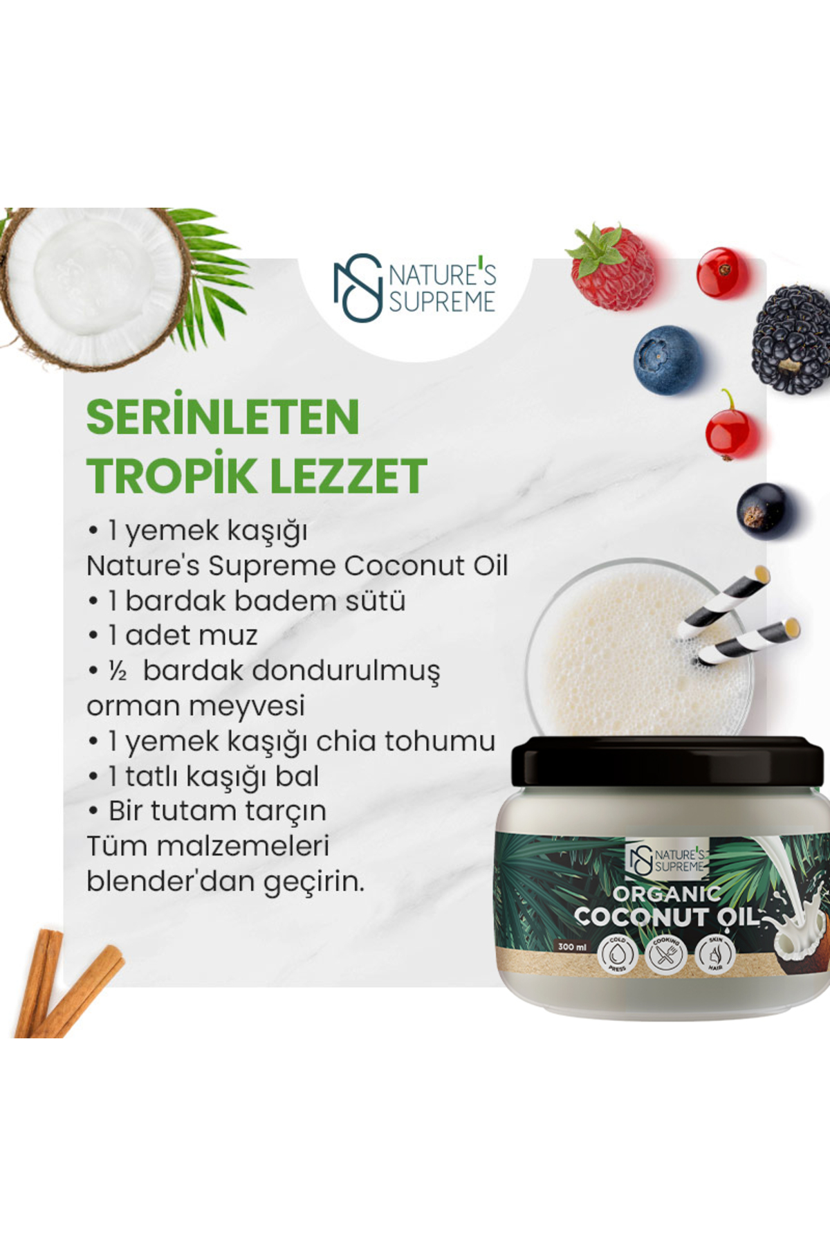 Organik Hindistan Cevizi Yağı 300 ml — 17196 — تصویر 6 از 6