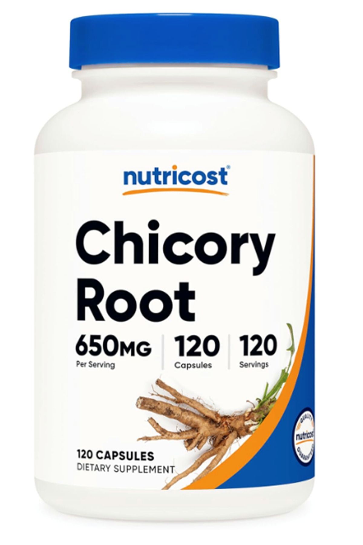 Nutricost Chicory Root 650mg Per Capsule - 120 Plant-based Capsul.