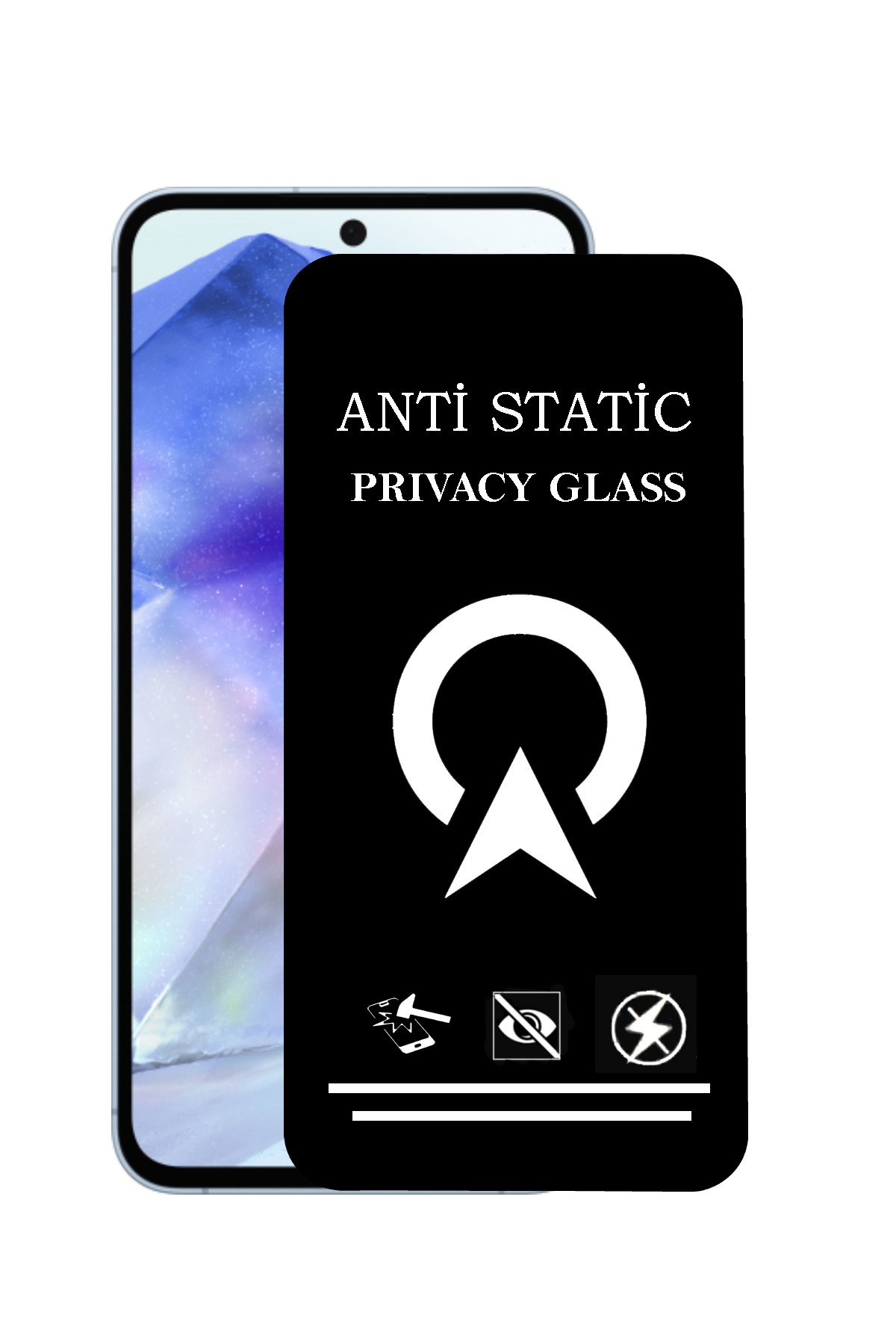 Samsung Galaxy A55 ile Uyumlu Tam Kaplayan Anti Statik Görünmez Safir Ekran Koruyucu Hayalet Cam