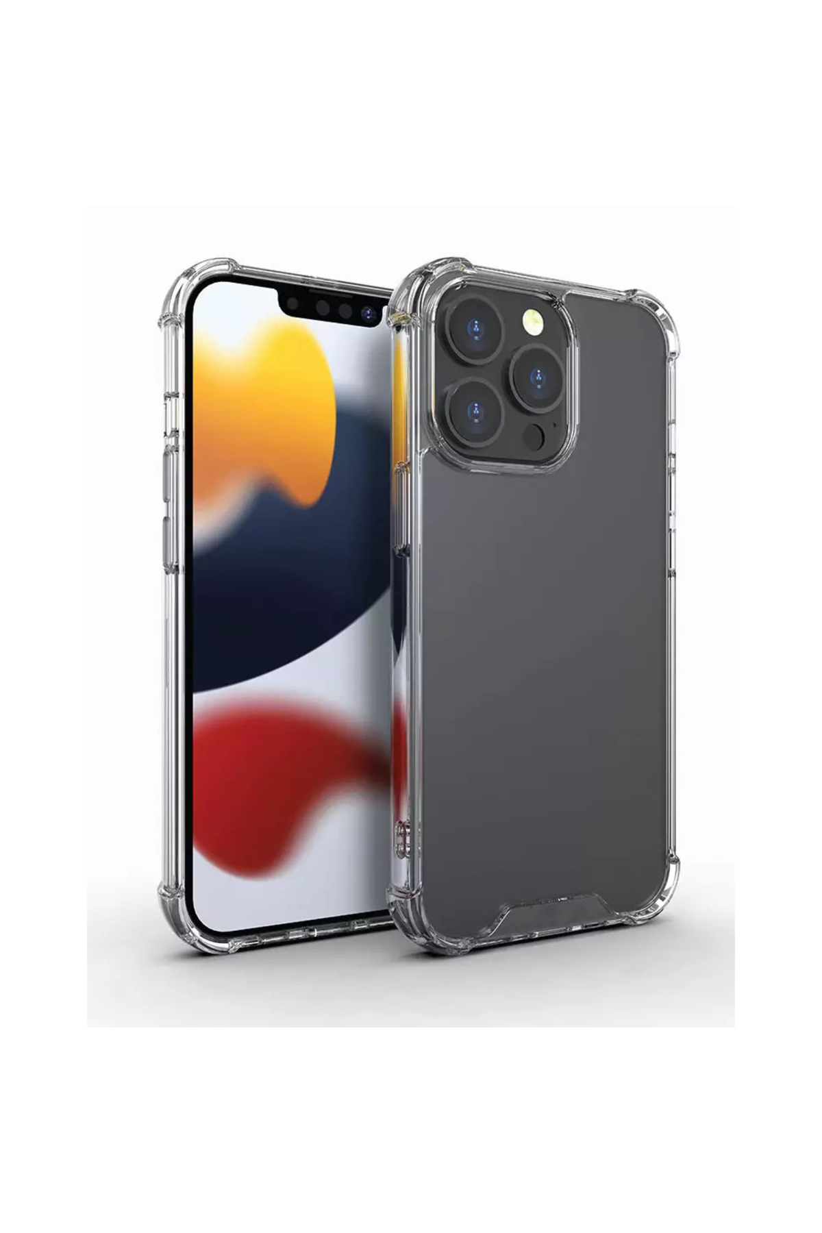 Apple iPhone 12 Pro Kapak Kamera Bölümü Açık Airbag Antishock Köşe Korumalı Şeffaf Silikon Kılıf