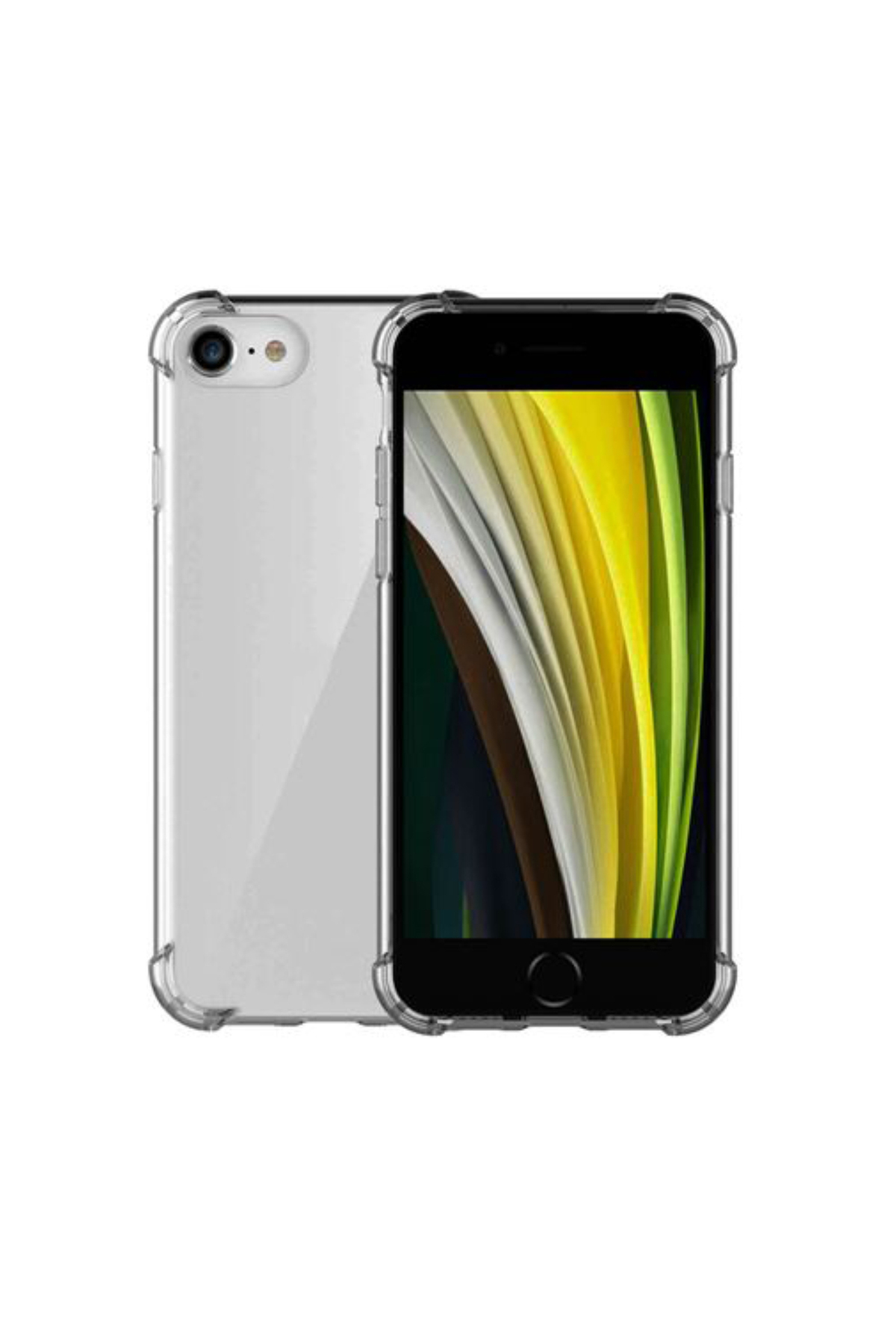 Apple iPhone SE 2 Kapak Kamera Bölümü Açık Airbag Antishock Köşe Korumalı Şeffaf Silikon Kılıf