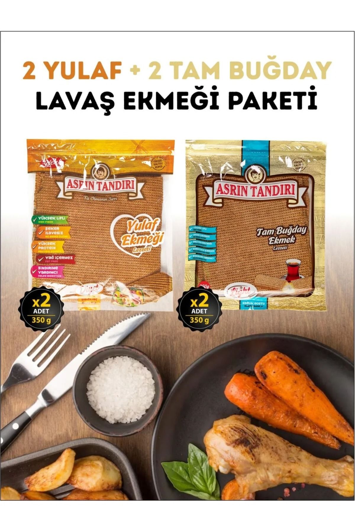 ASRIN TANDIRI Asrın Tandırı 4’Lü Paket (2 Pkt Ekşi Mayalı Yulaf+2 Pkt EkşiMayalıTamBuğday) 4X350Gr.