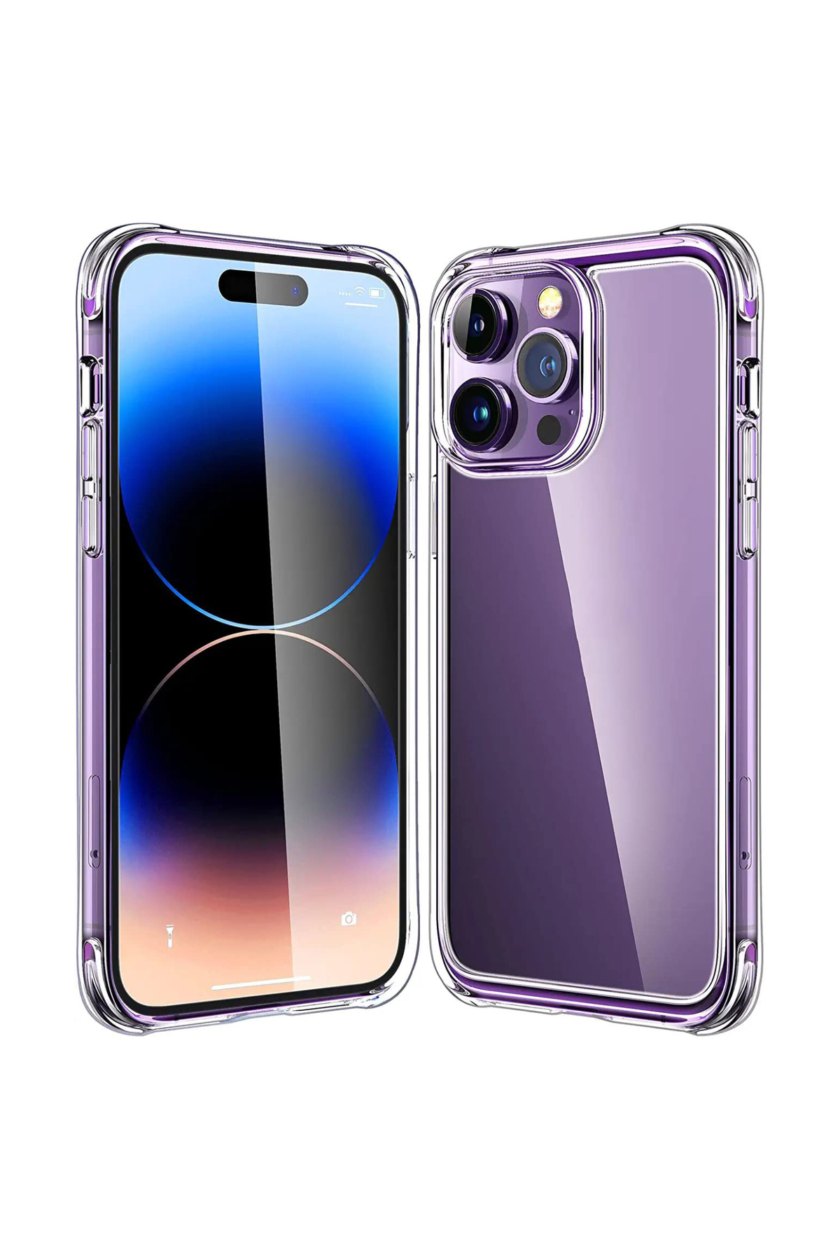 Apple iPhone 14 Pro Max Kapak Kamera Bölümü Açık Airbag Antishock Köşe Korumalı Şeffaf Silikon Kılıf