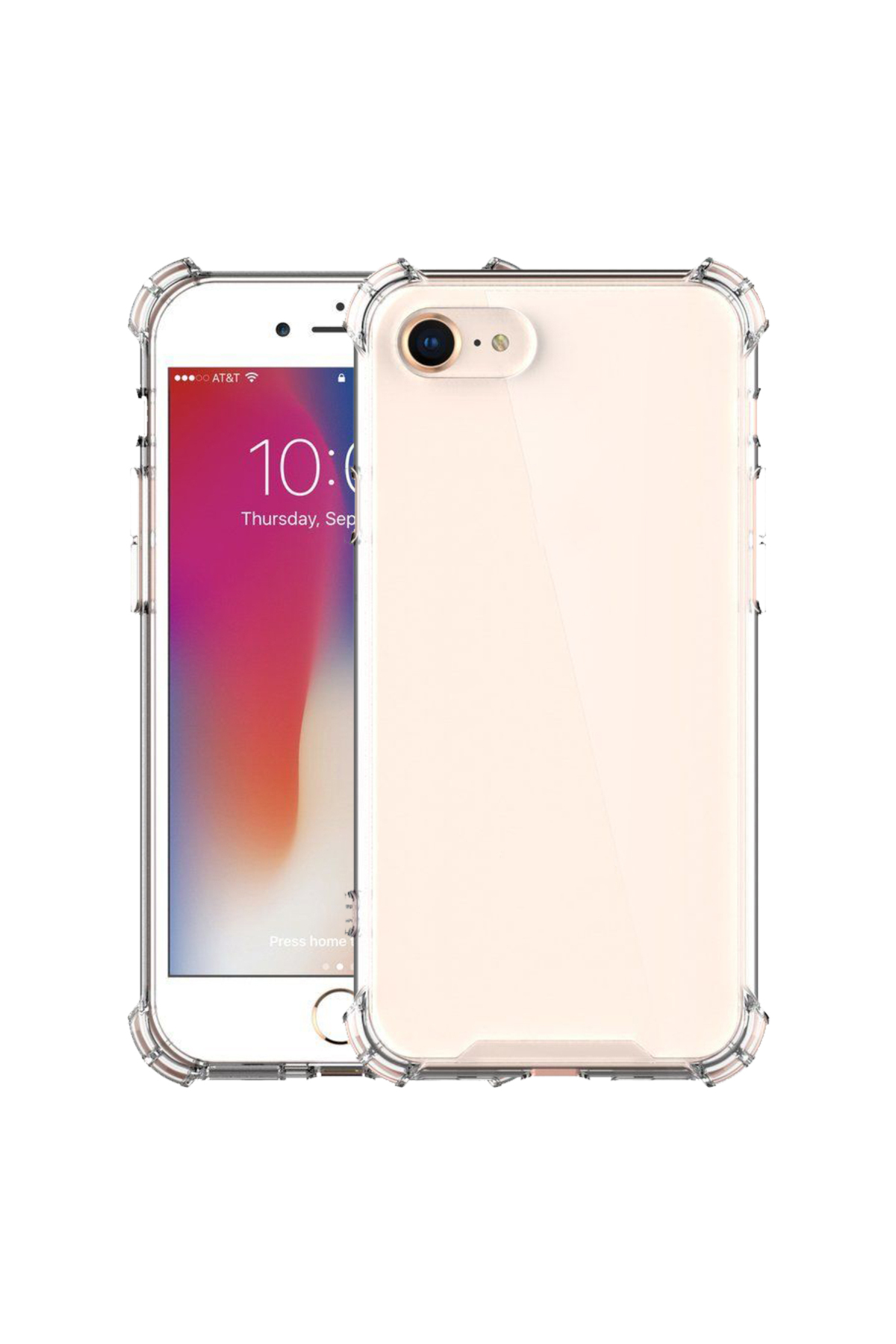 Apple iPhone 7 Kapak Kamera Bölümü Açık Airbag Antishock Köşe Korumalı Şeffaf Silikon Kılıf