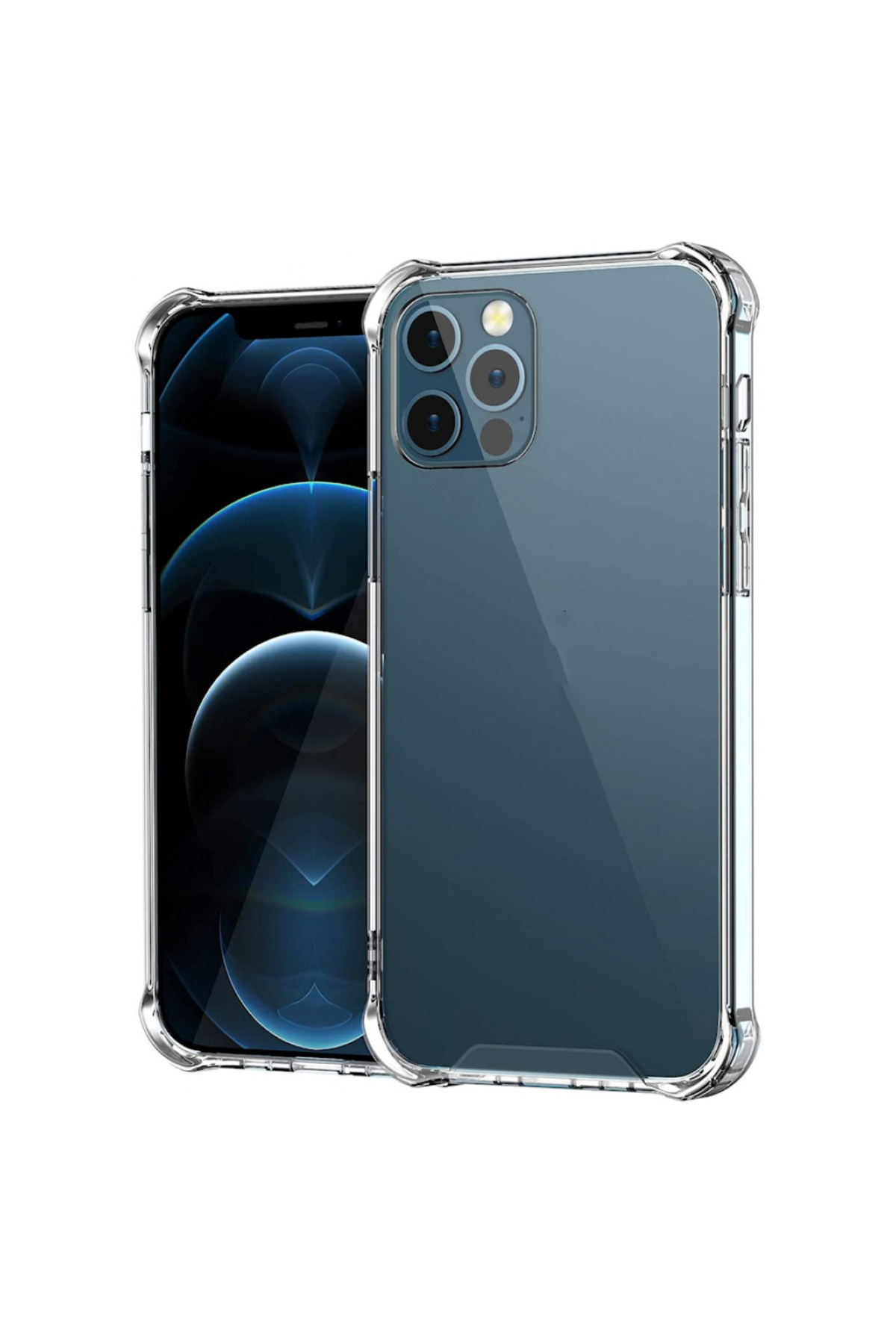 Apple iPhone 12 Pro Max Kapak Kamera Bölümü Açık Airbag Antishock Köşe Korumalı Şeffaf Silikon Kılıf