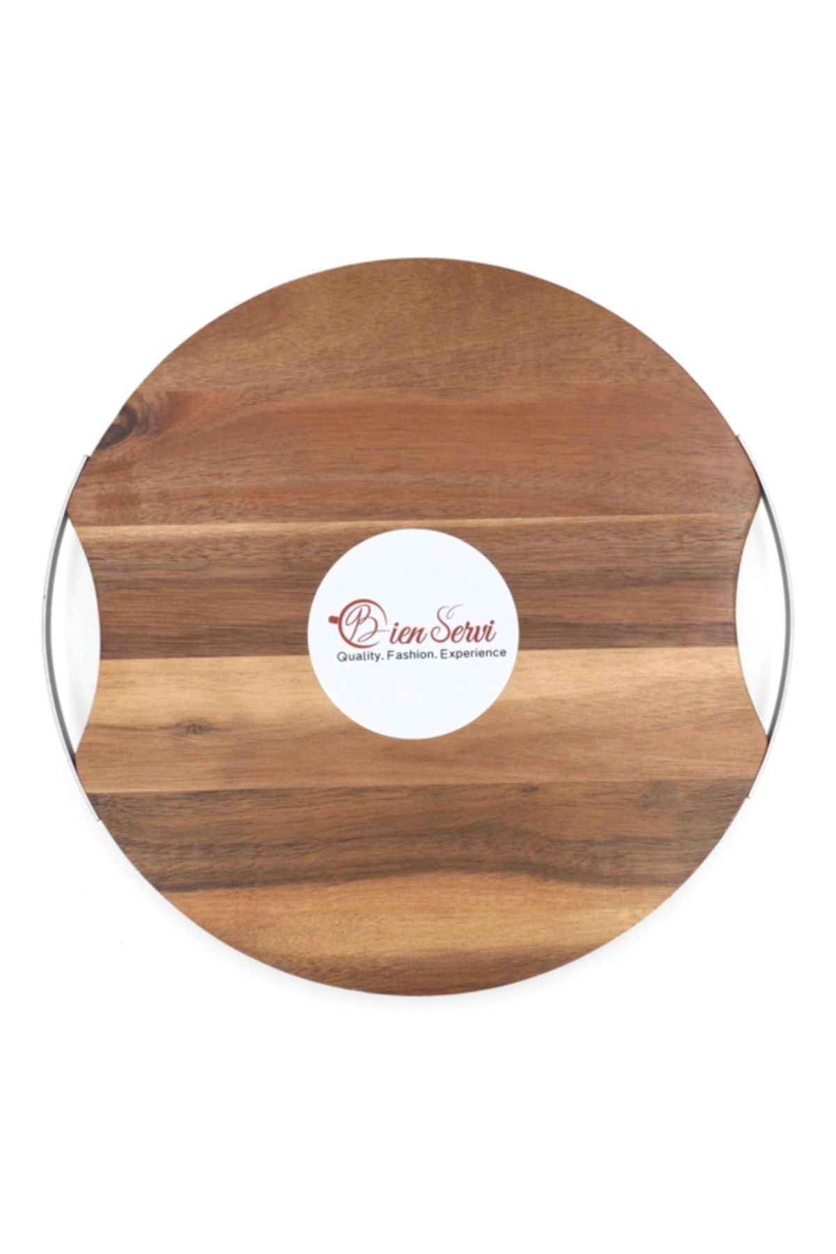 Bien Servi-Elegant Design Round Acacia Lazy Susan Rotating Tray 1