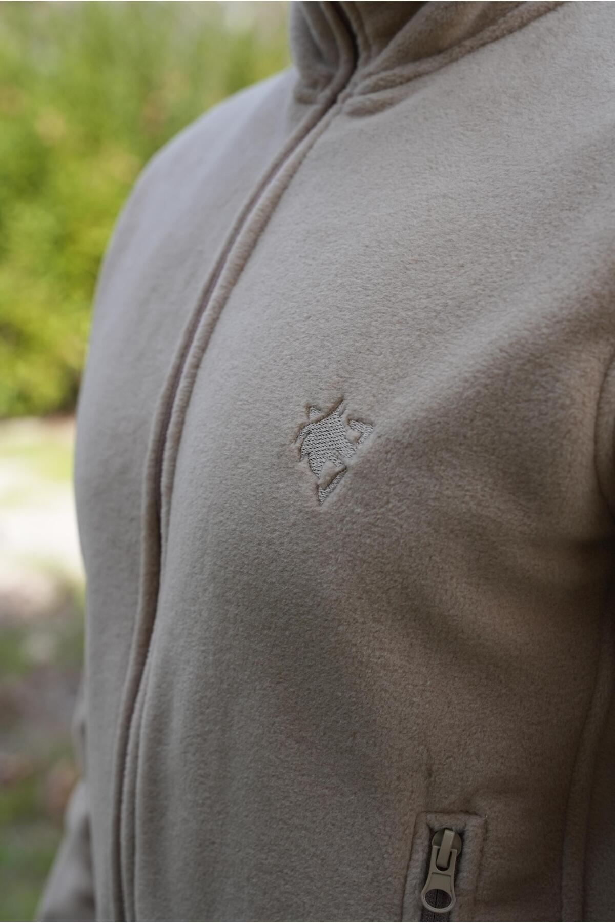 Wolftrap Tactical Bej Renk 5 Cepli Polar Ceket, Rahat Ve Esnek Polar Mont görsel 3