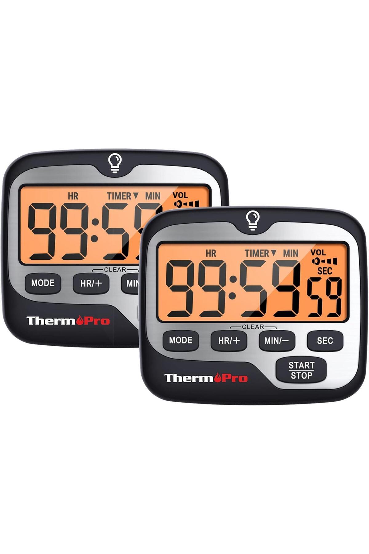 ThermoPro TM01 Mutfak,Spor, Ders Alarmlı Kronometre, Geri Sayım Sayacı ve Dijital Saat - 2 Adet