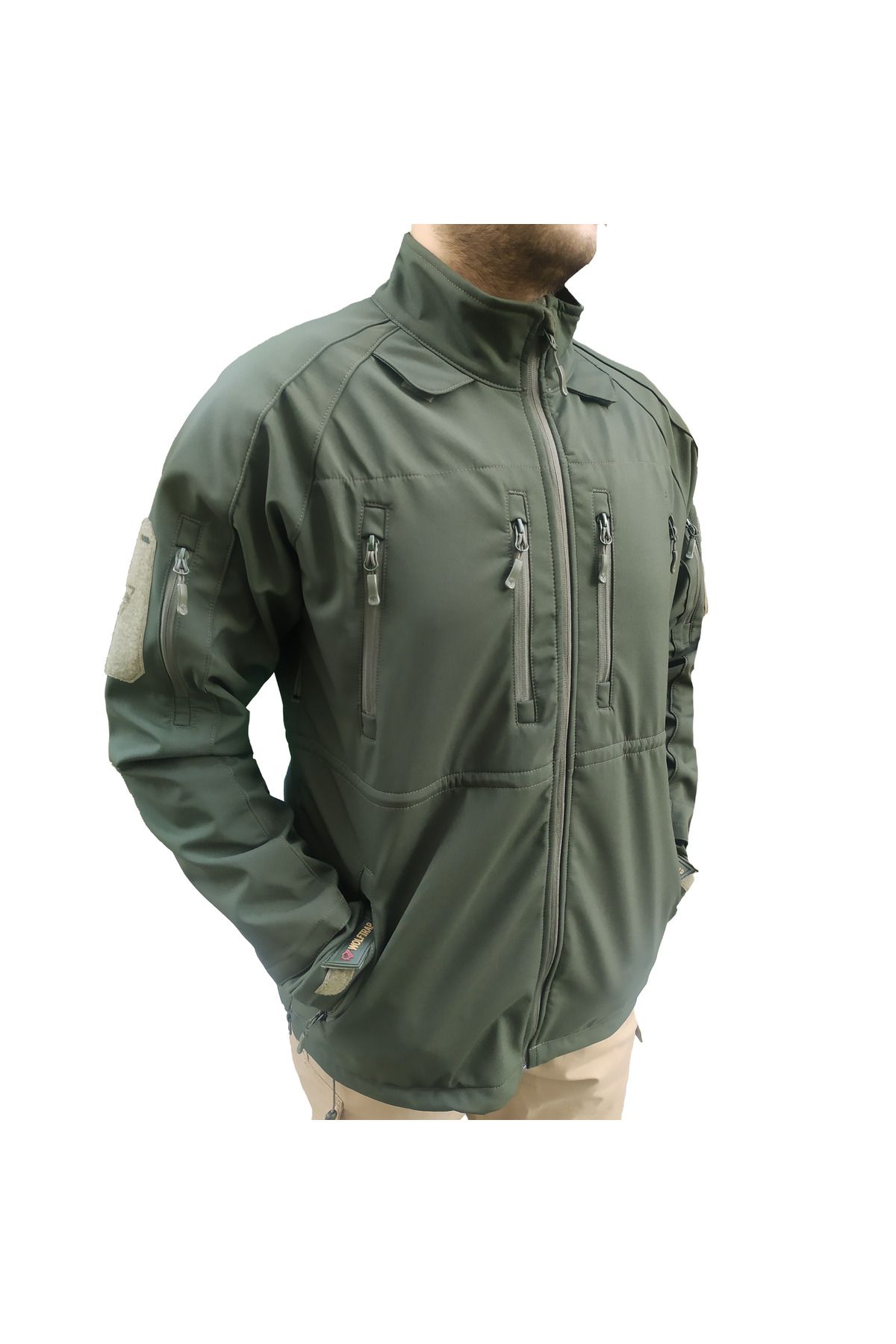 Wolftrap Tactical 11 Cepli Softshell Mont Haki, Softshell Su, Soğuk Geçirmez Mont