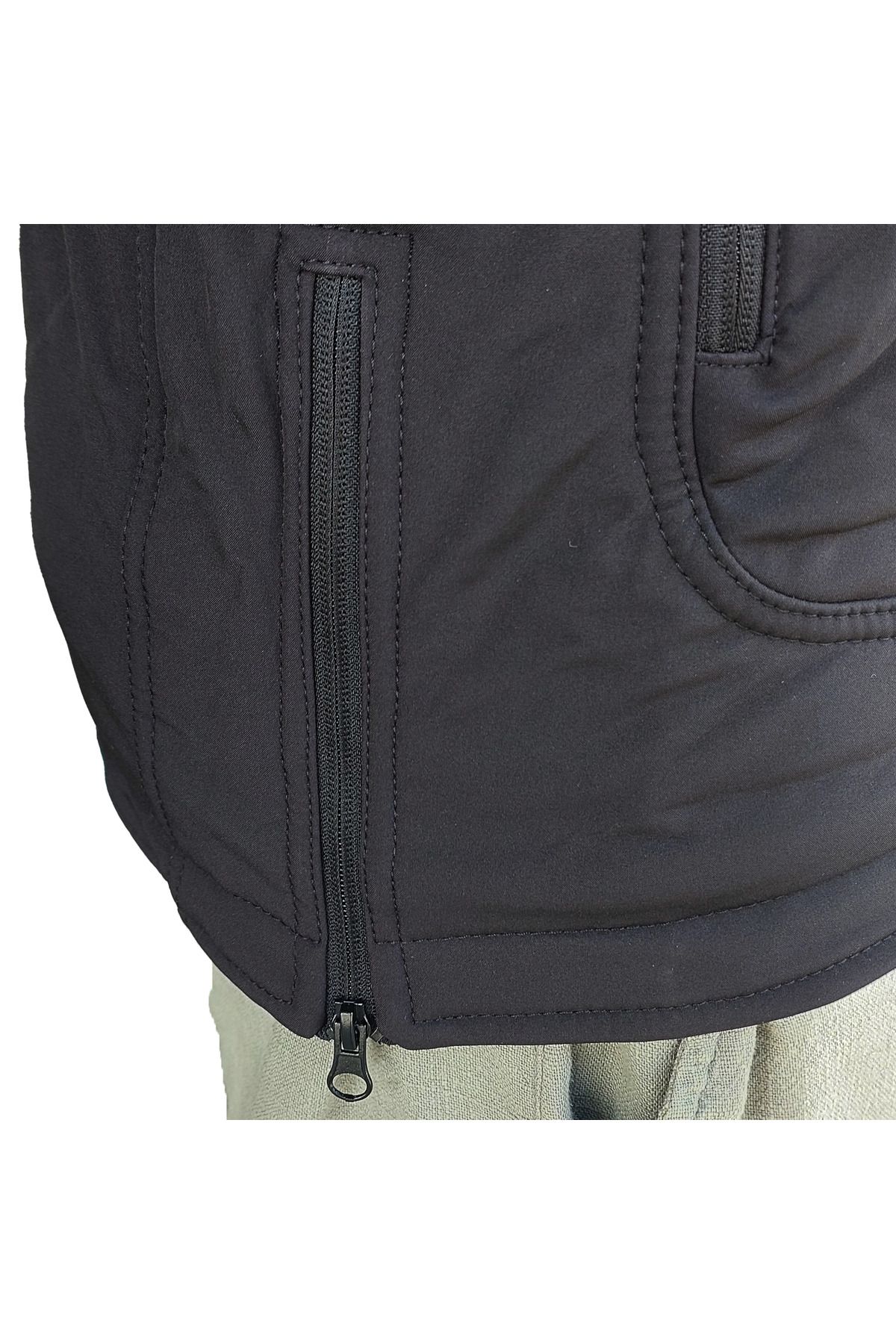 Wolftrap Tactical-Μαύρο παλτό Softshell 2036 με κουκούλα 5 τσέπες αδιάβροχο και αντιανεμικό παλτό 7