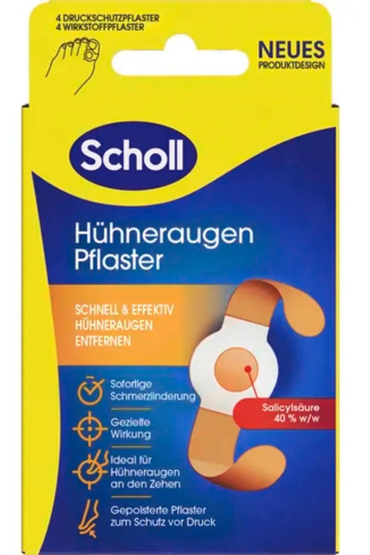 Scholl Hühneraugen Pflaster, 4 Stk