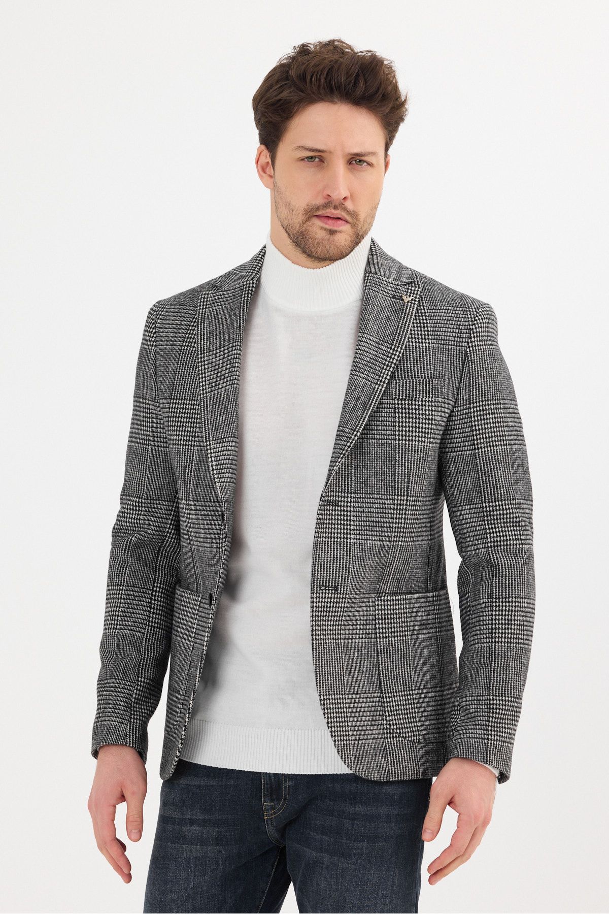 Savira-Faceted Slimfit Jacket - Blended Winter Fabric, Drop 6 Unlined, New Season 3