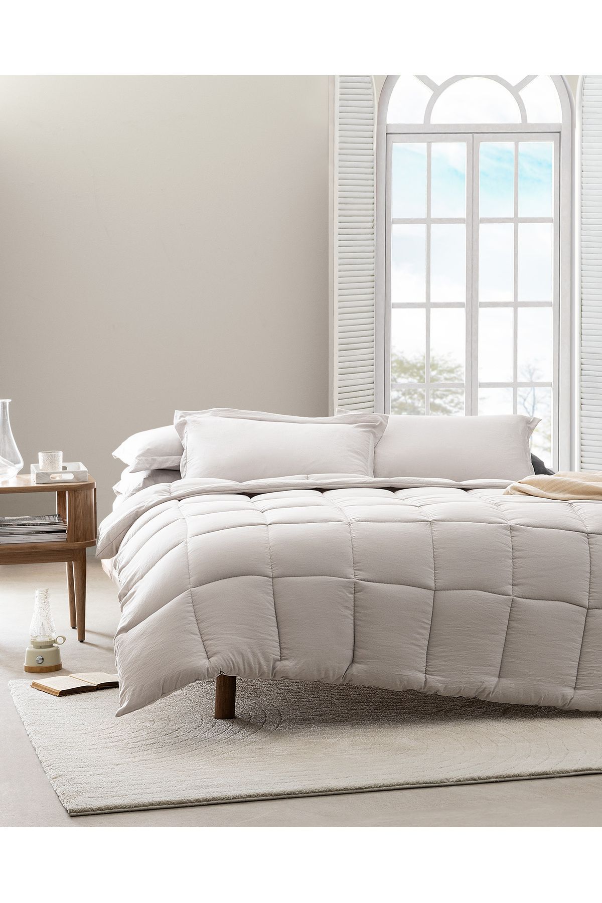 Madame Coco Mona Tek Kişilik Comforter Set - Taş