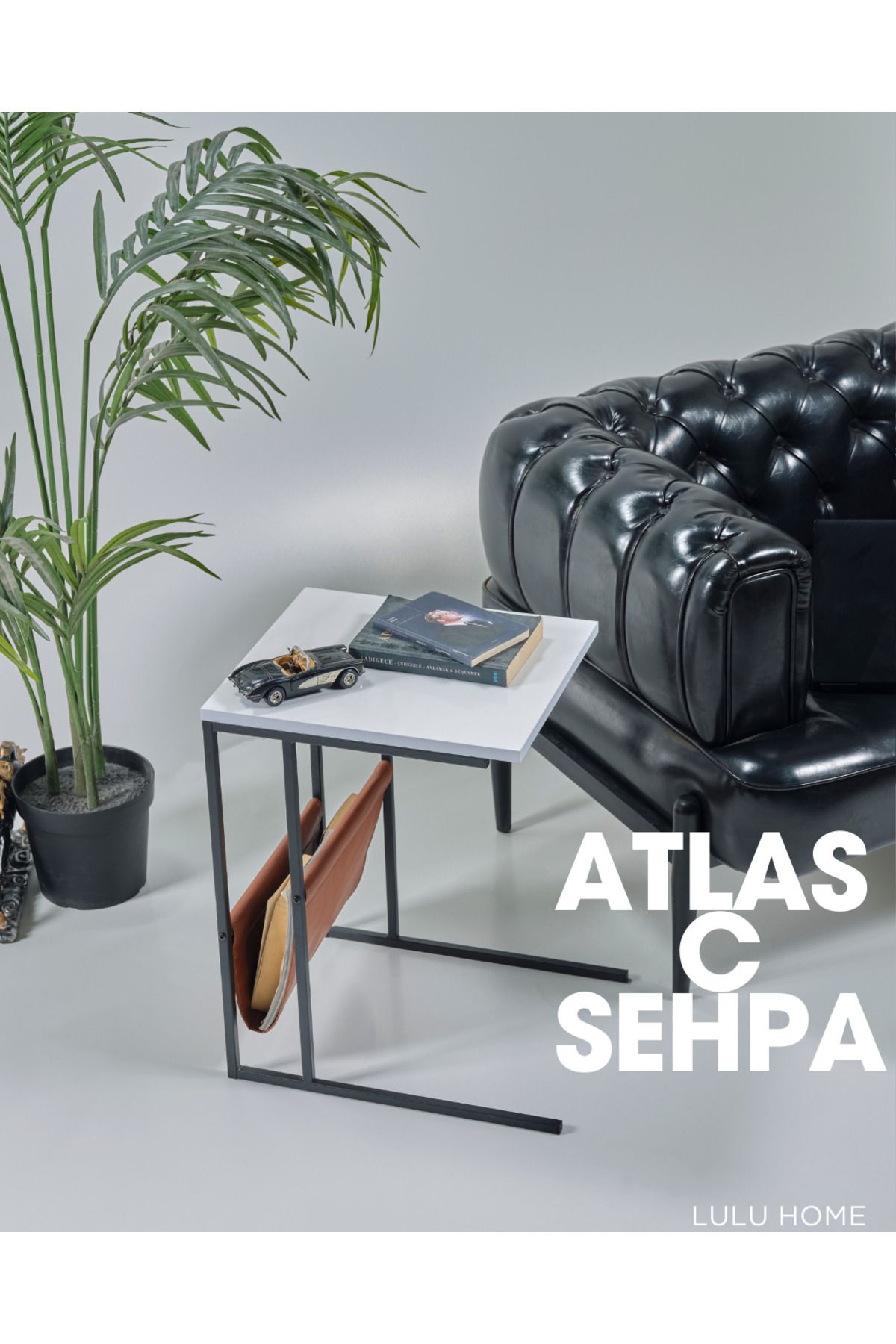 LuLu Home ATLAS C SEHPA YAN SEHPA DERGİLİKLİ SEHPA