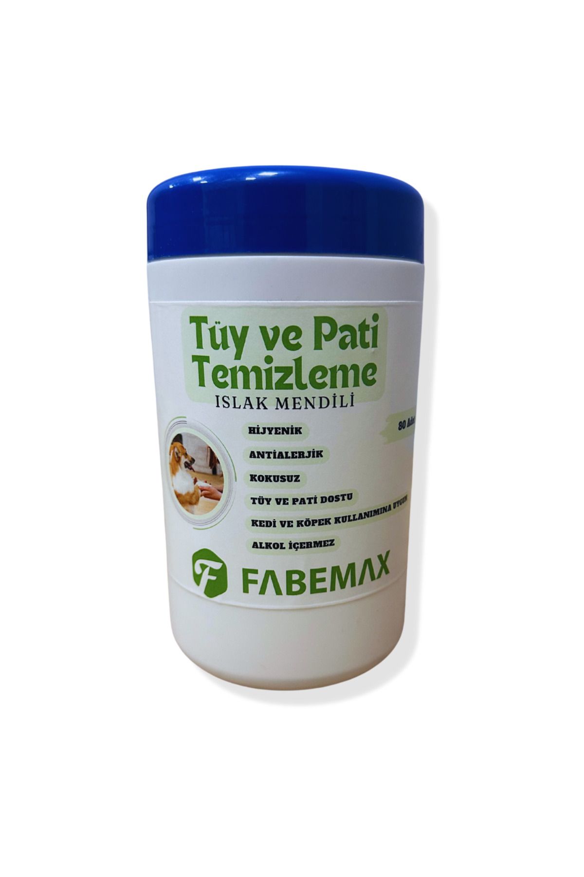 Fabemax Evcil Hayvan Tüy Ve Pati Temizlik Islak Mendili XL 80'lİ