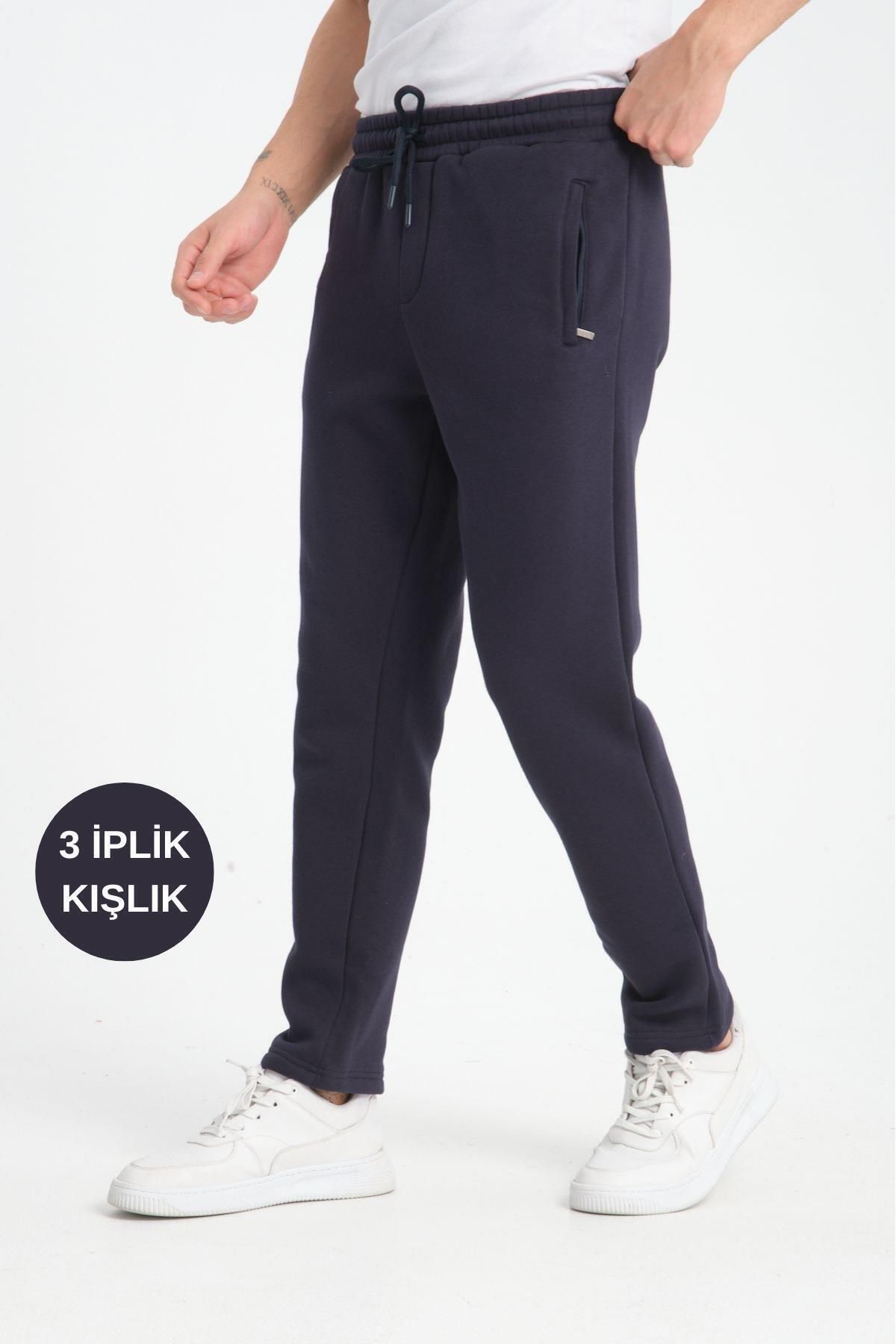 MYSPORT Pantaloni De Trening Pentru Bărbați Model Iarnă - 3 Fire Masculin - M