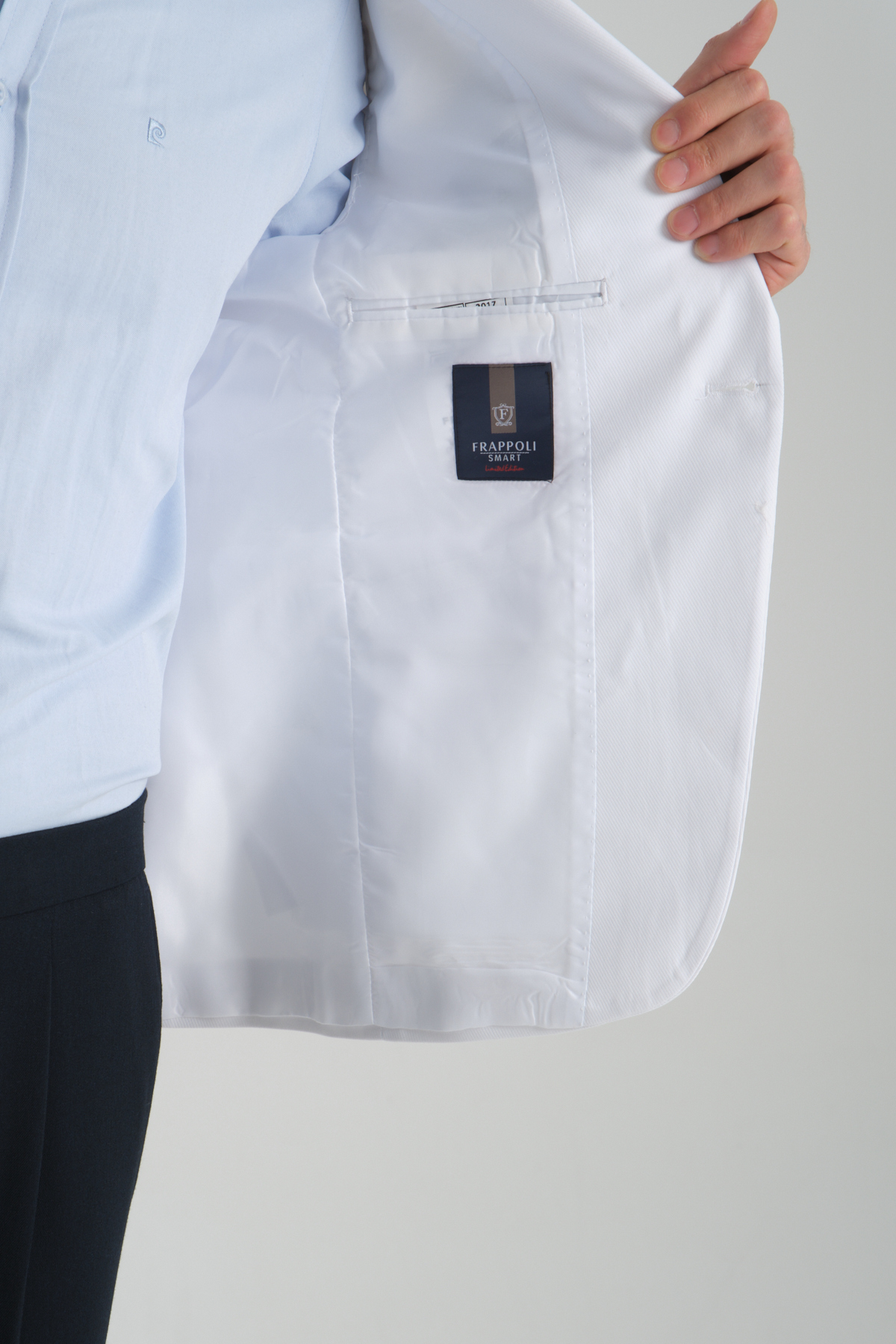 Frappoli  Poly Erkek Beyaz Likralı Pamuklu Esnek Spor Blazer Ceket - Görsel 3