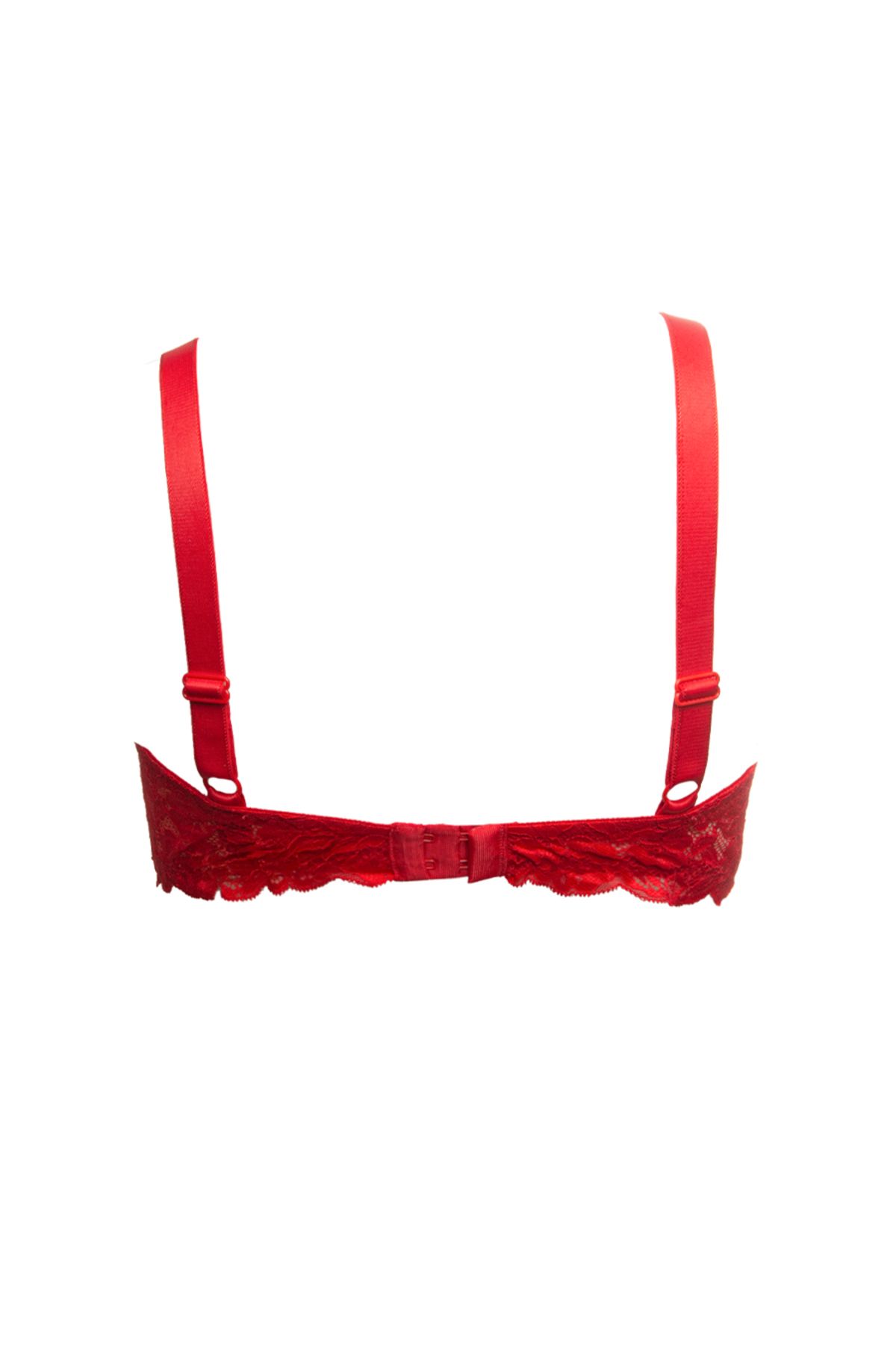 MİSTİRİK-Espera Model Red Color Soft Textured Patterned Casual Bustier Without Pad 5