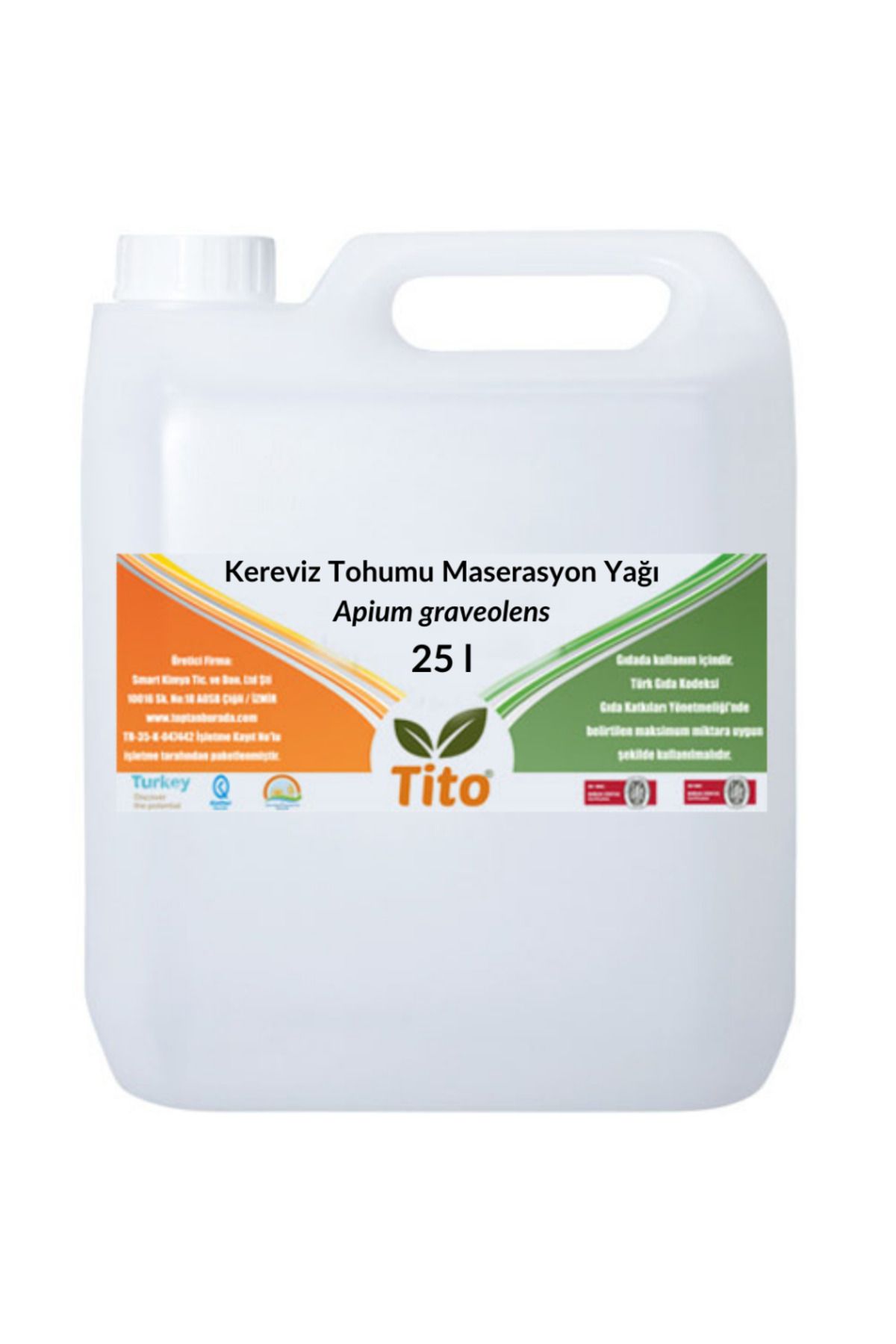 tito Kereviz Tohumu Maserasyon Yağı Apium graveolens 25 litre