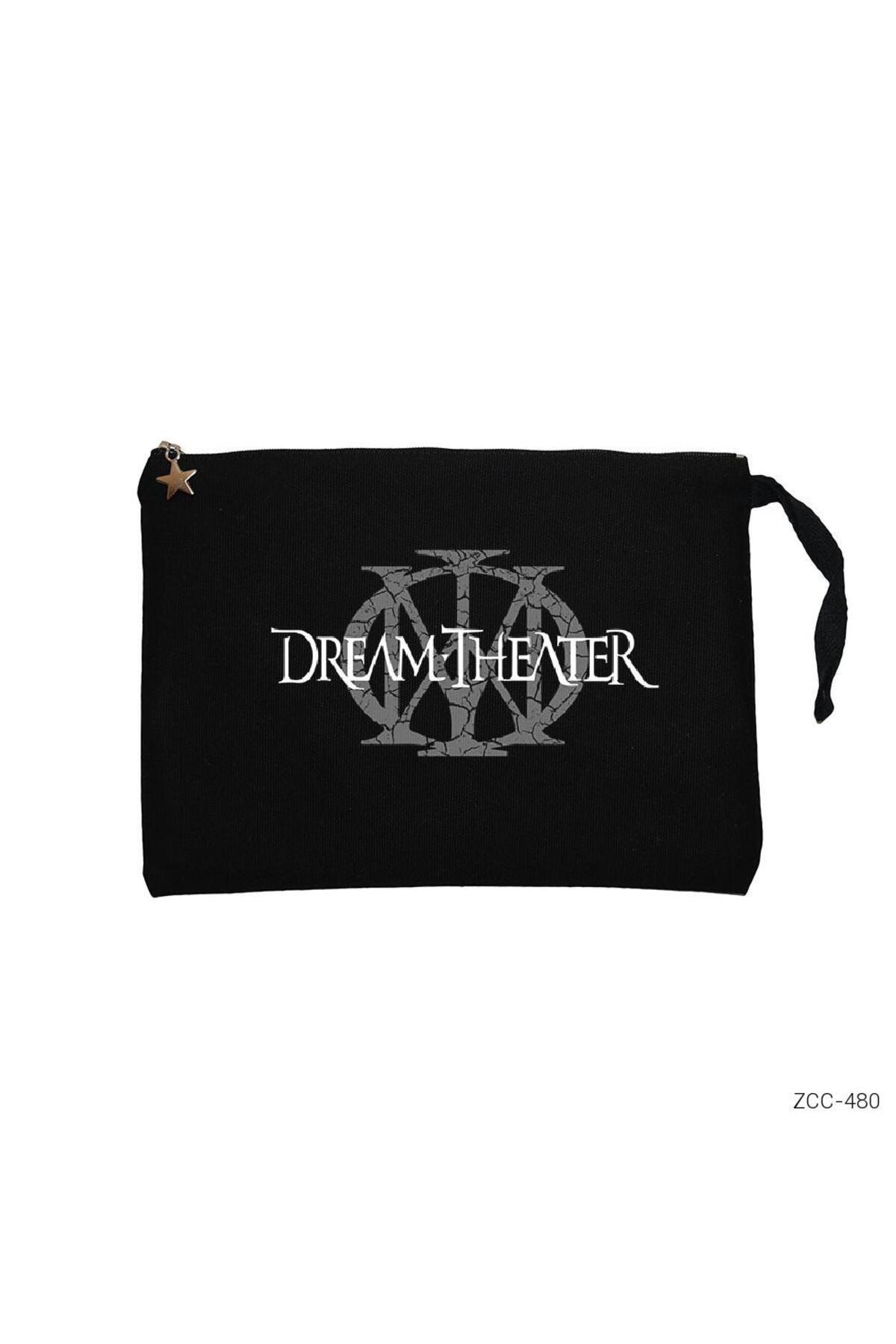 Z zepplin Dream Theater Logo Siyah Clutch Astarlı Cüzdan / El Çantası