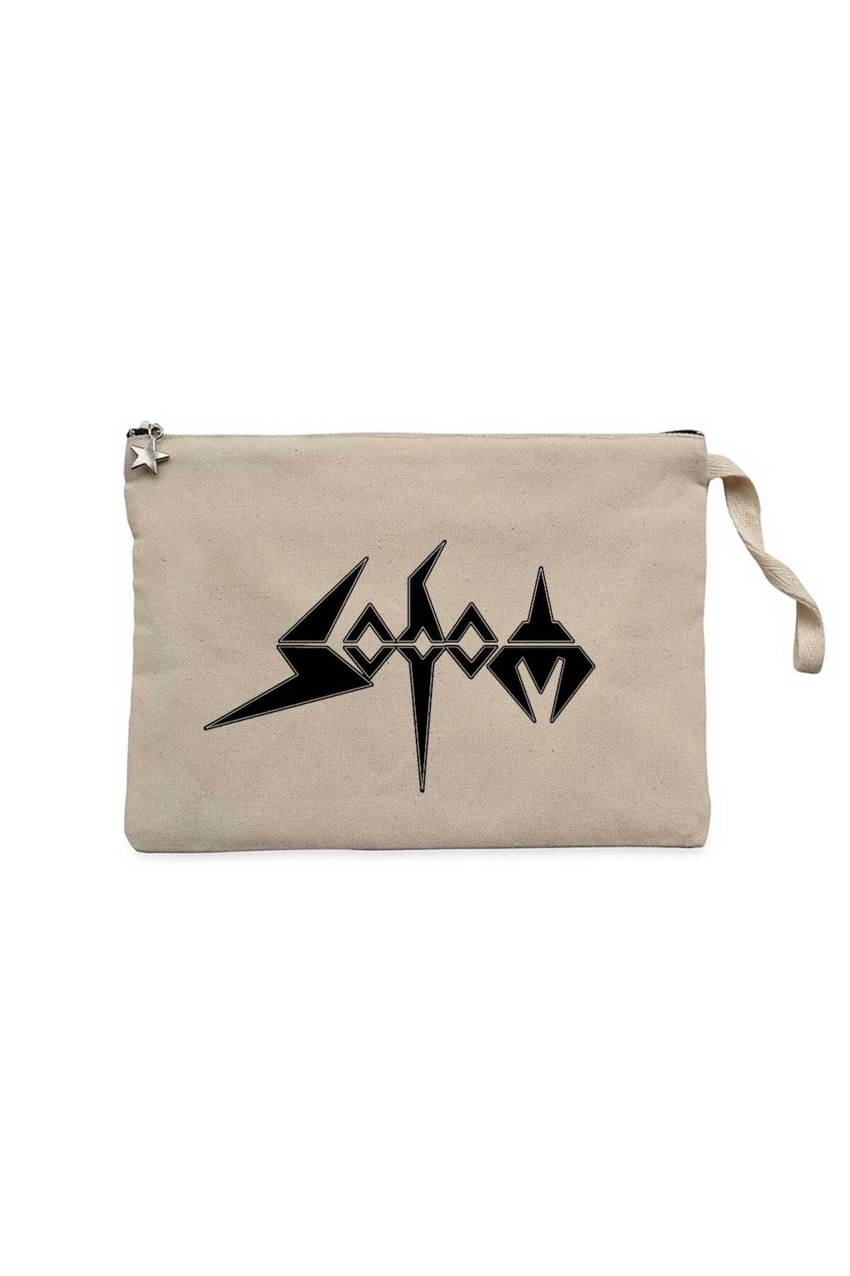 Z zepplin Sodom Text Krem Clutch Astarlı Cüzdan / El Çantası