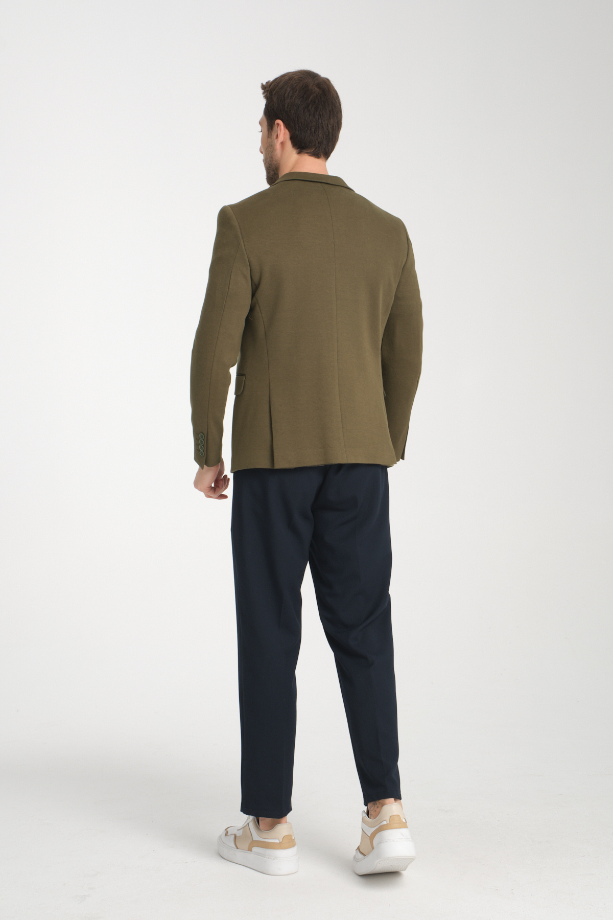 Frappoli  Modern Erkek Blazer Mono Yaka Spor Ceket Örme - Görsel 6