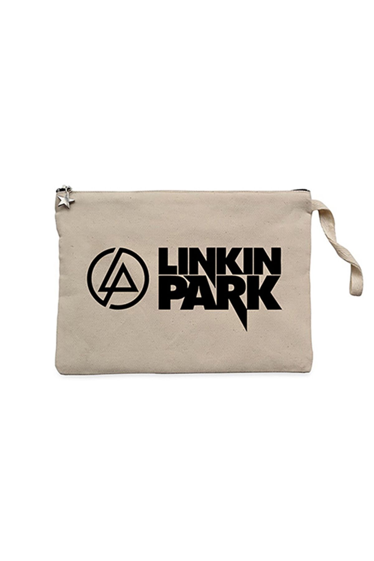 Z zepplin Linkin Park Logo and Text Krem Clutch Astarlı Cüzdan / El Çantası