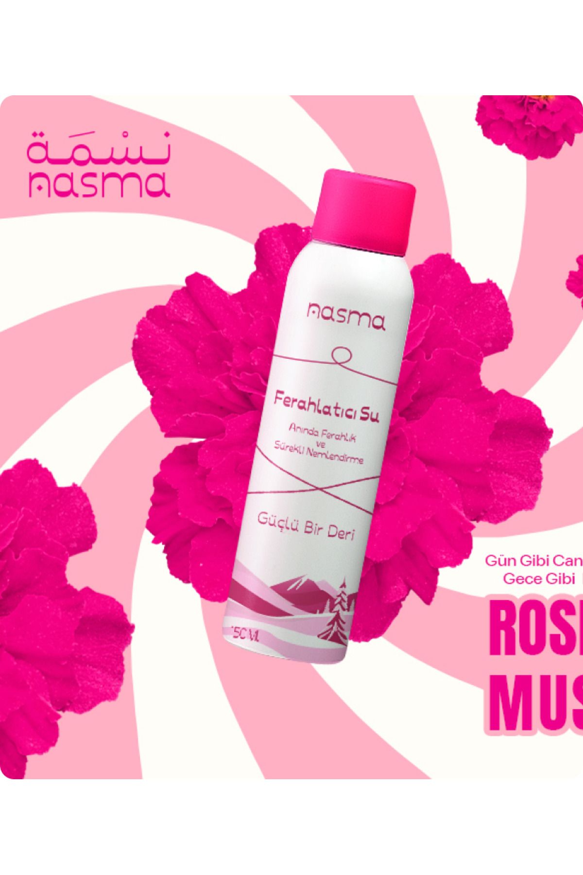 NASMA Roses Musk Kokusuyla Serinletici, Nemlendirici Su Spreyi 150 ml , Alkolsüz