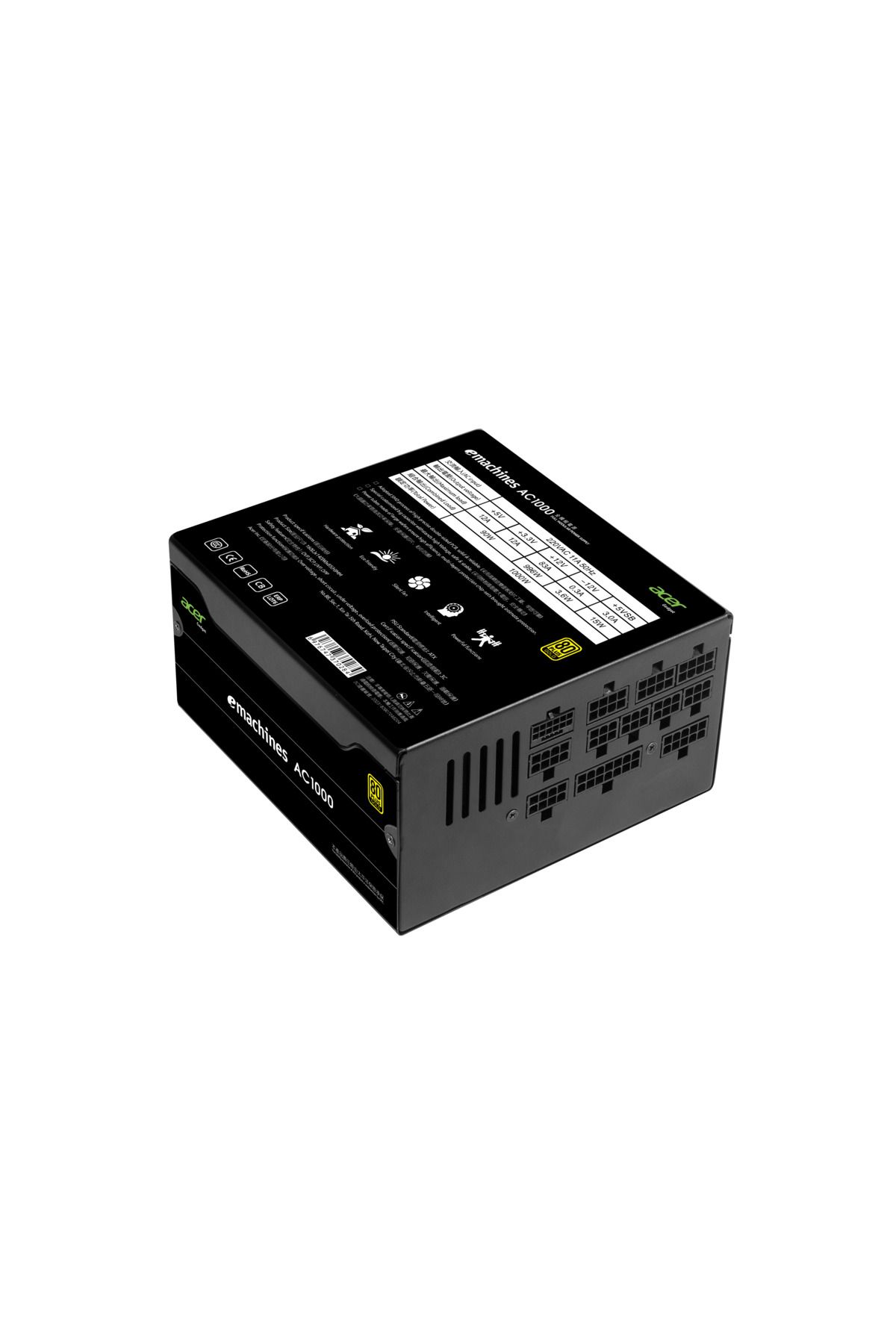 ACER-1000W (AC1000), Gold PSU,80 Plus,Fully Modular: efficient,low-noise power supply,modular cables 2
