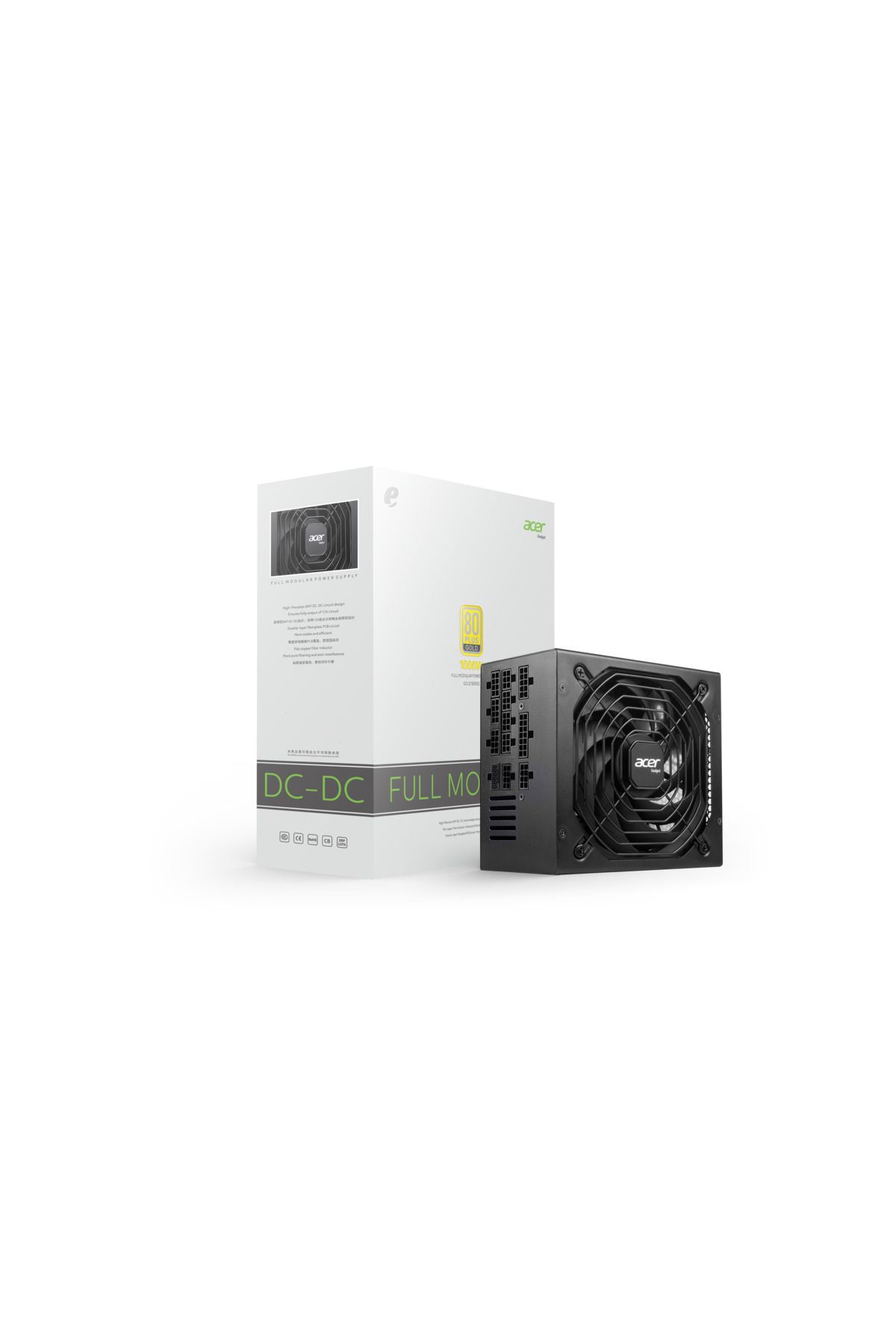 ACER-1000W (AC1000), Gold PSU,80 Plus,Fully Modular: efficient,low-noise power supply,modular cables 3