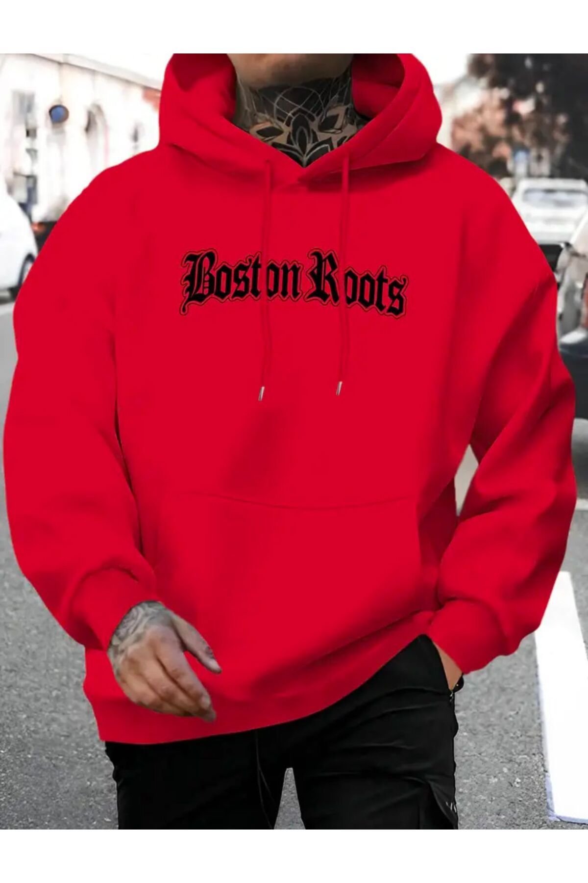 ModaSphere Bost in Boots Baskılı kapüşonlu Cepli Sweatshirt