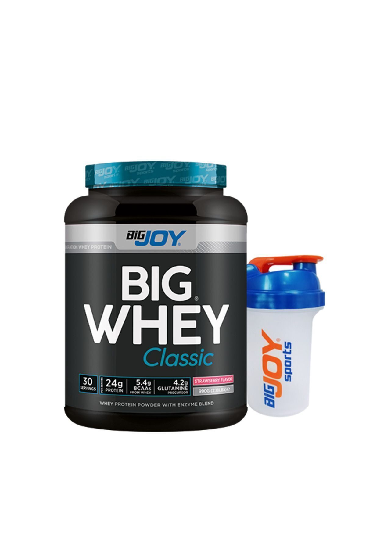 Bigjoy Sports Big Whey Classic Çilek Aromalı Protein Tozu 990 gr 30 Servis - Shaker Hediyeli-1