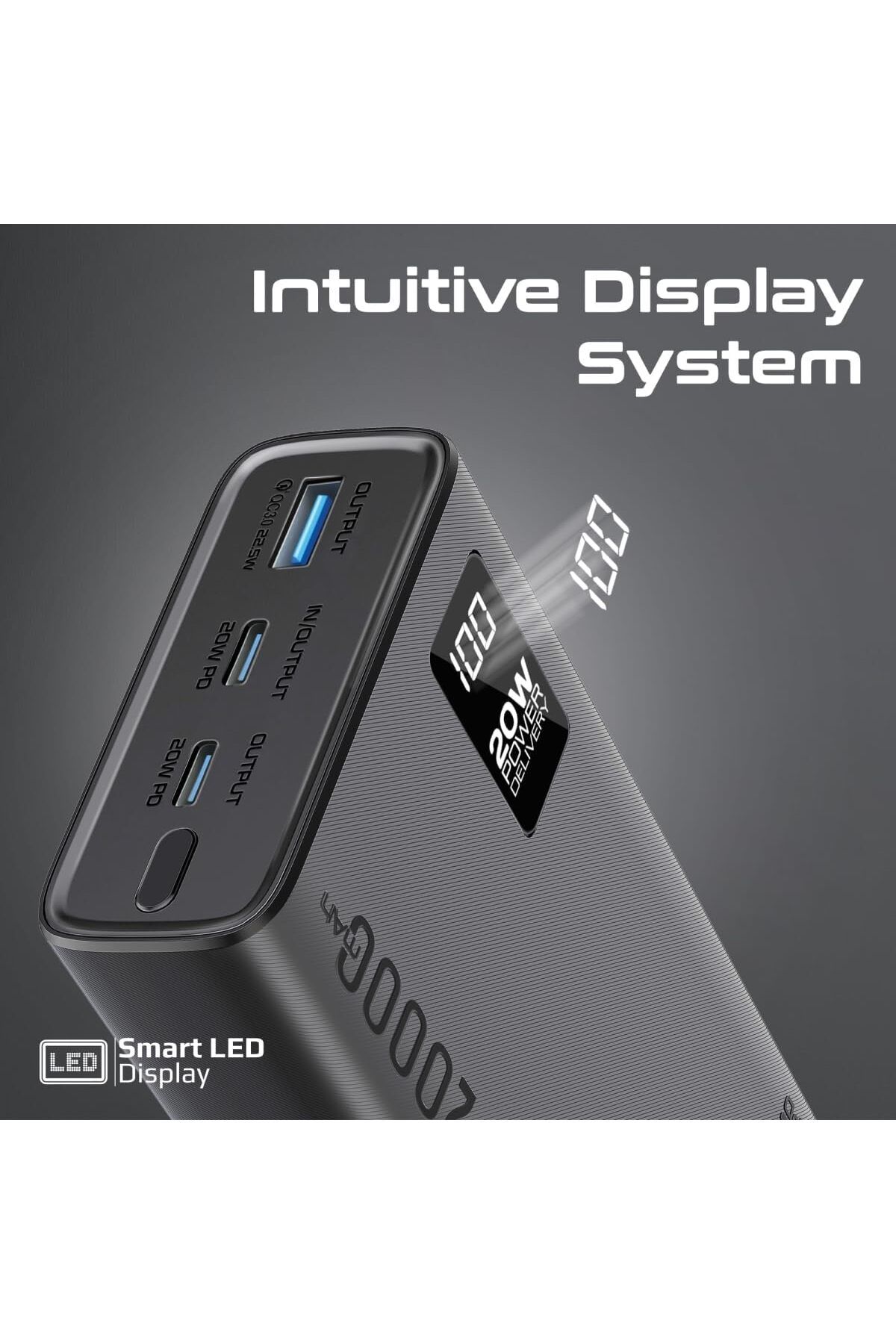 Promate-باور بانك 20000 مللي أمبير في الساعة فائق النحافة مع منفذ إدخال/إخراج USB-C بقوة 20 وات 5