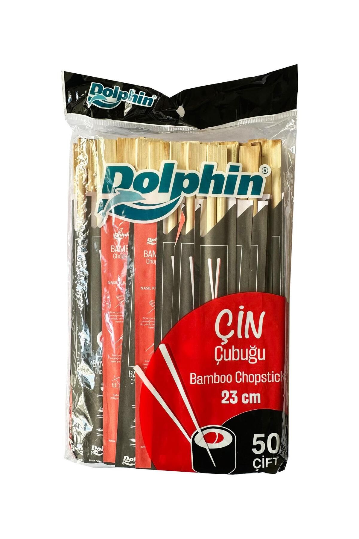 Dolphin-23 Cm. Washable Bamboo Chopsticks - 50 Farm 1 Pack, Korean Japanese Chinese Chopsticks 1