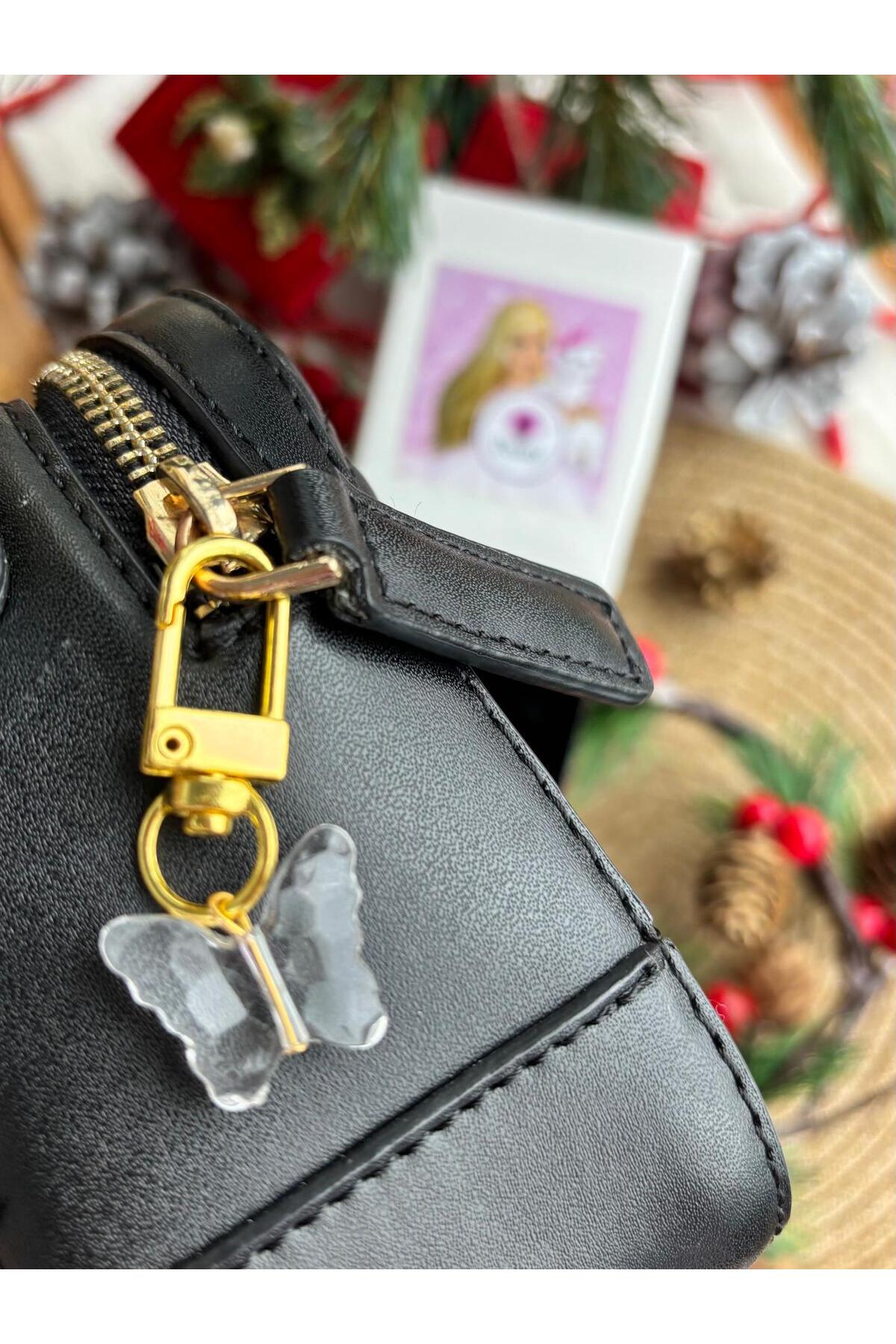 Transparent Butterfly Wallet Ornament with Clip Charm Keychain Bag Ornament