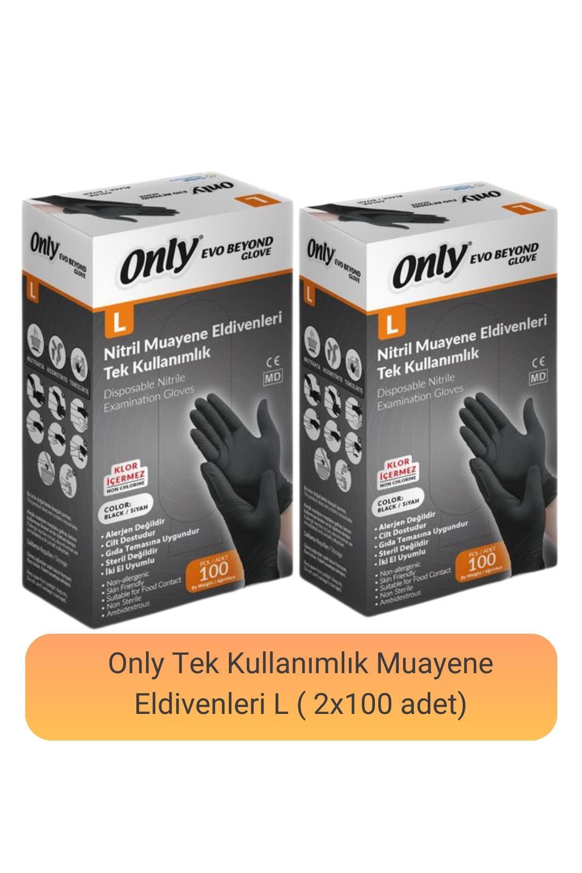 Only Evo Beyond Nitril Muayene Eldiveni L (100 adet x 2)