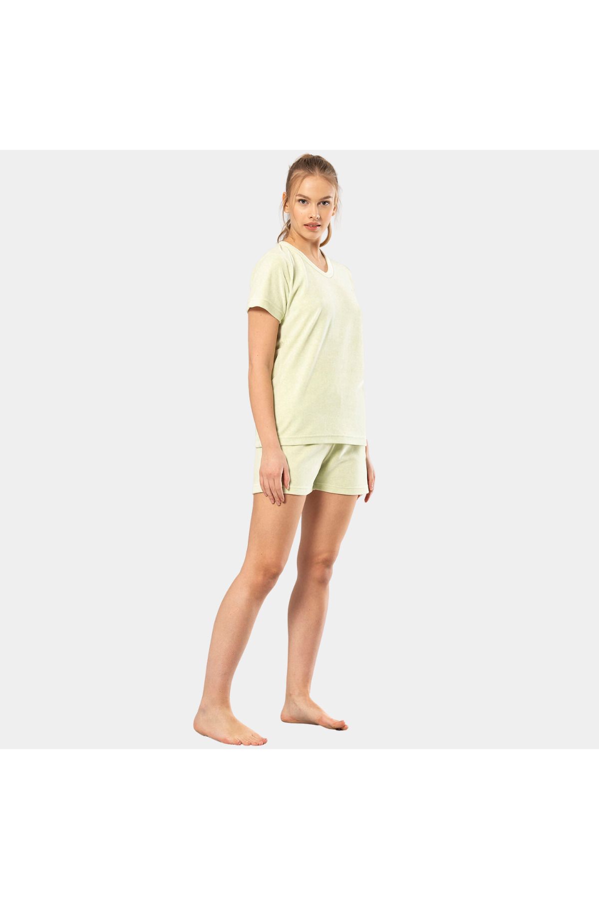 TÜREN-Half Sleeve V Neck Shorts Set 3