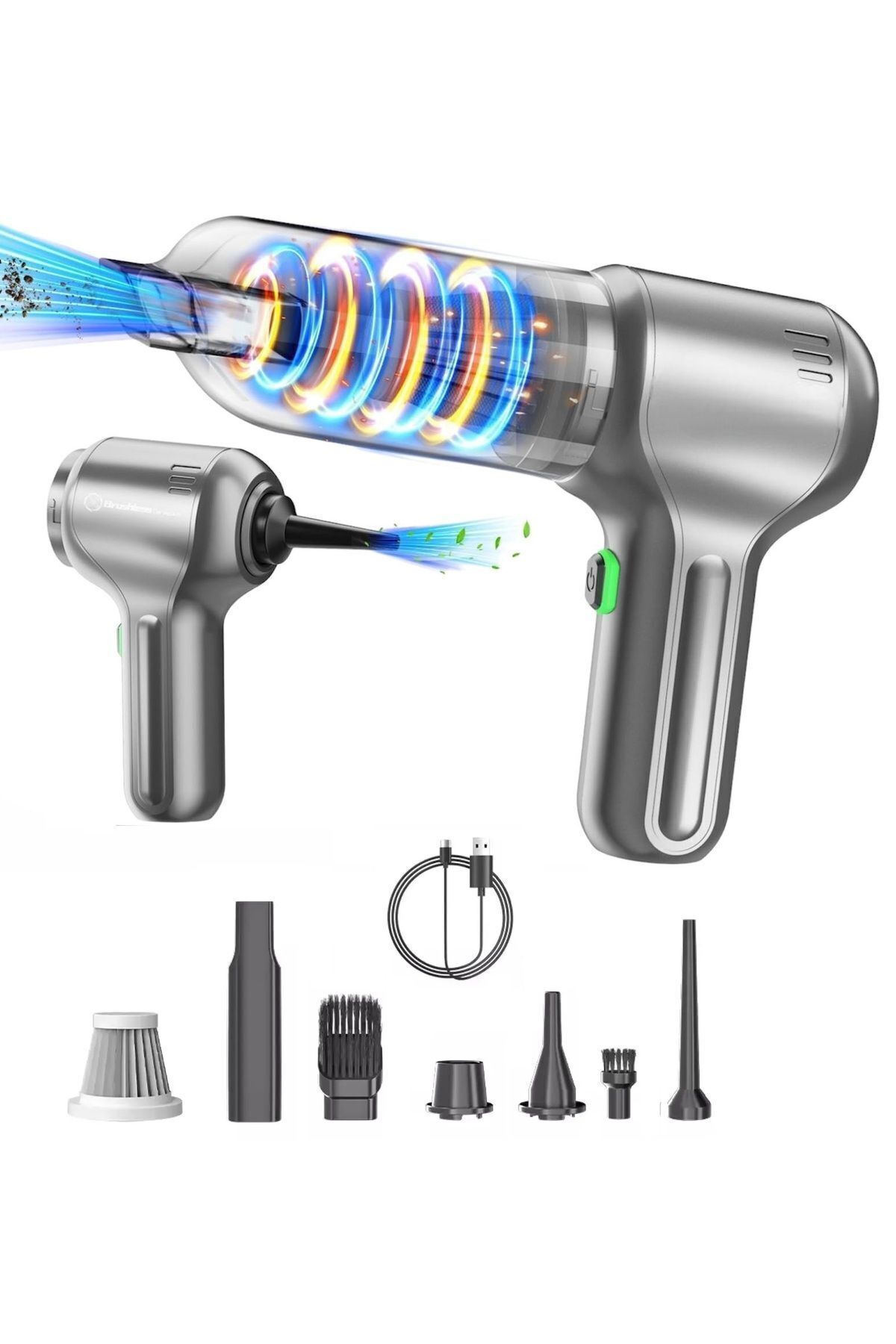 Enshall Yeni Pro Araç Içi Şarjlı Mini Süpürge 12000pa 3ın1 Taşınabilir Güçlü Süpürge