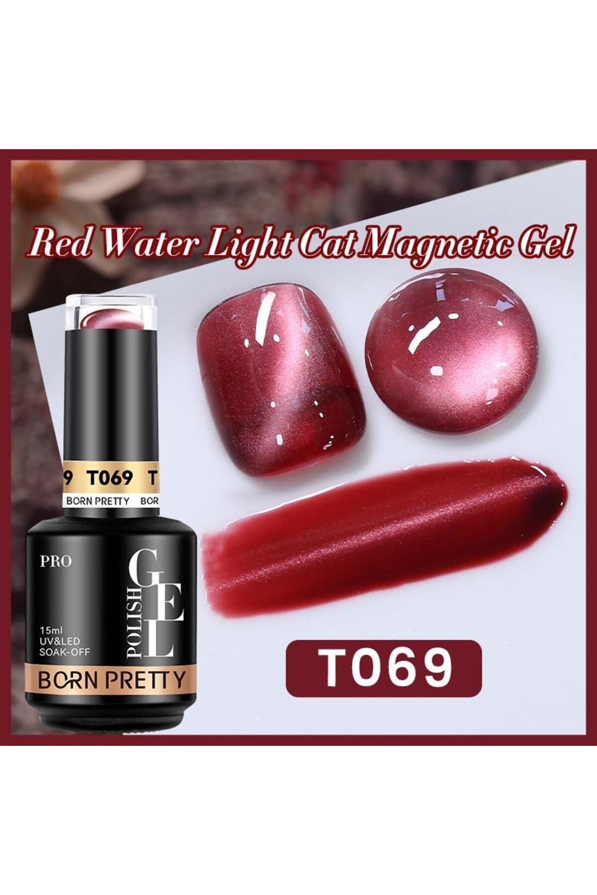 Born Pretty 15ml Hema Free Red Cat Magnetic Kalıcı oje T69 (60219)