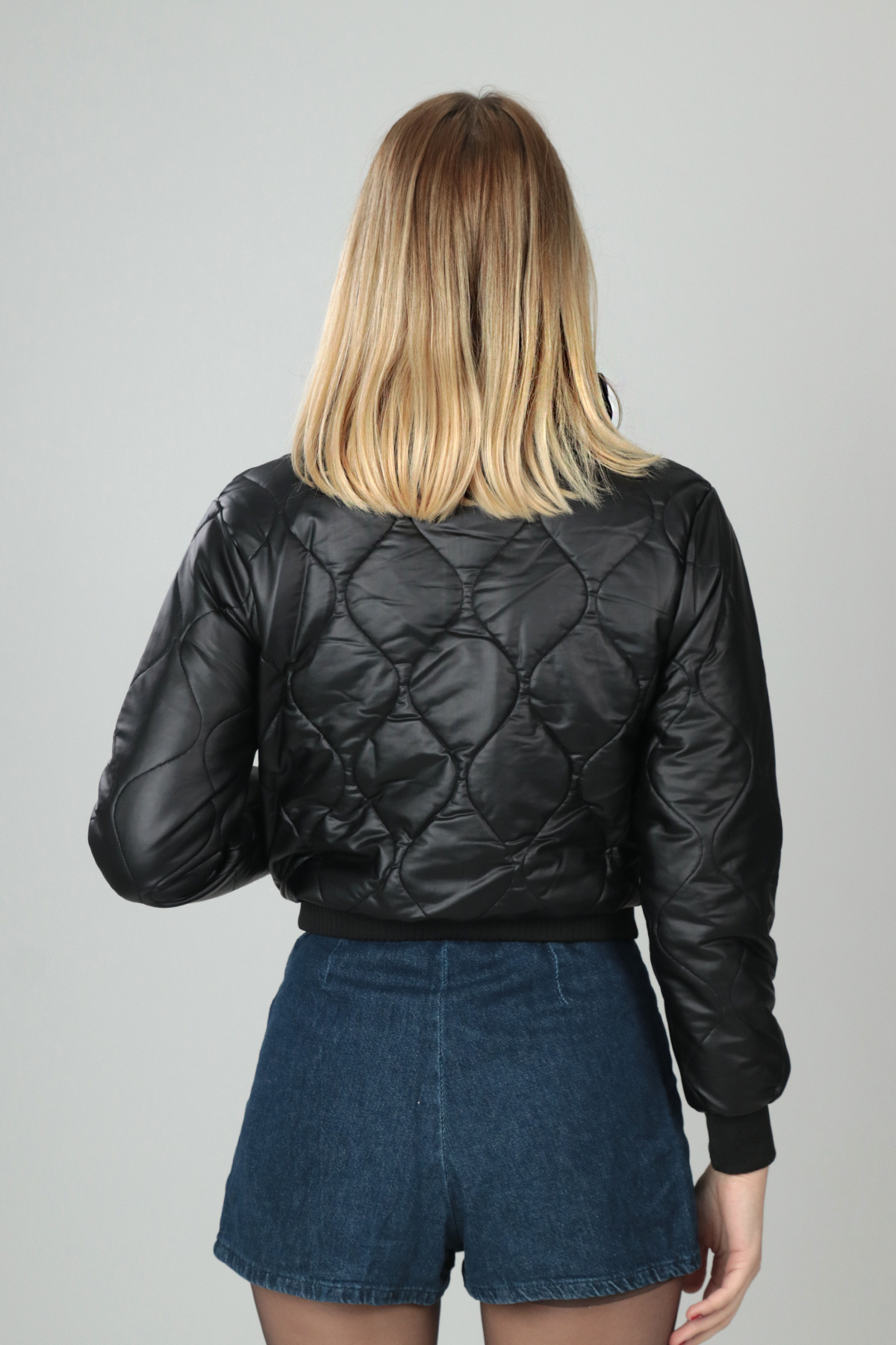 OVERTOP-Women's Quilted Shiny Fabric Coat 2